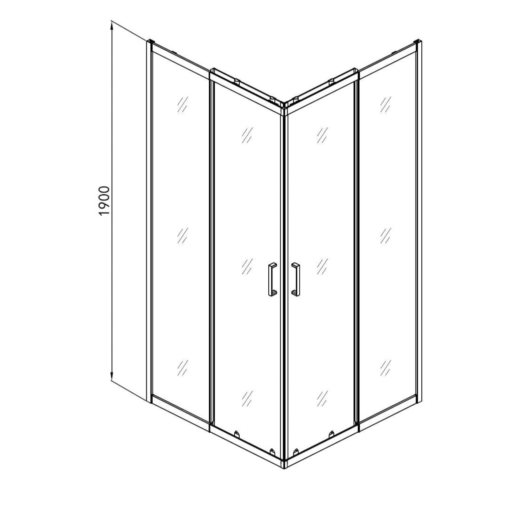 SANODUSCH corner shower cubicle 78.5-90x78.5-90x190 cm | Clear glass