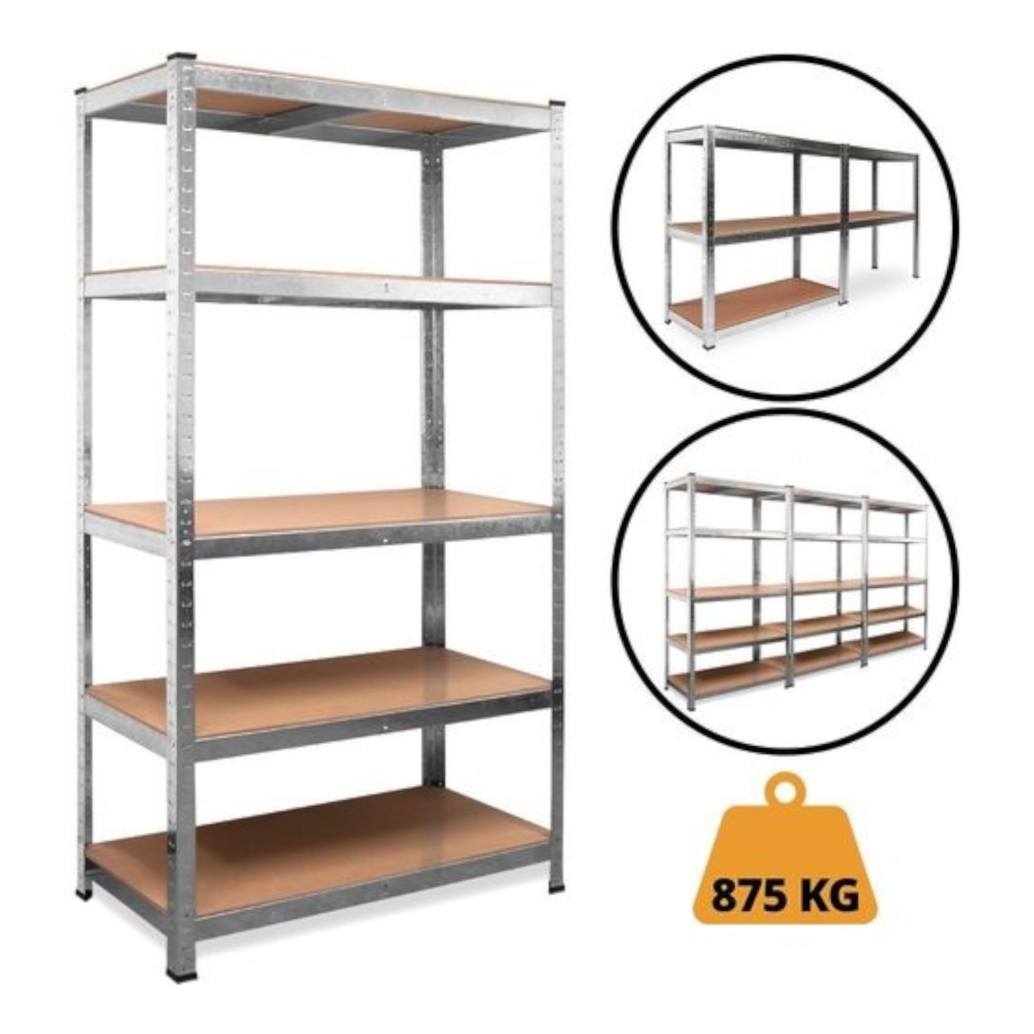 Heavy-duty zinc shelf 90x40x180 cm