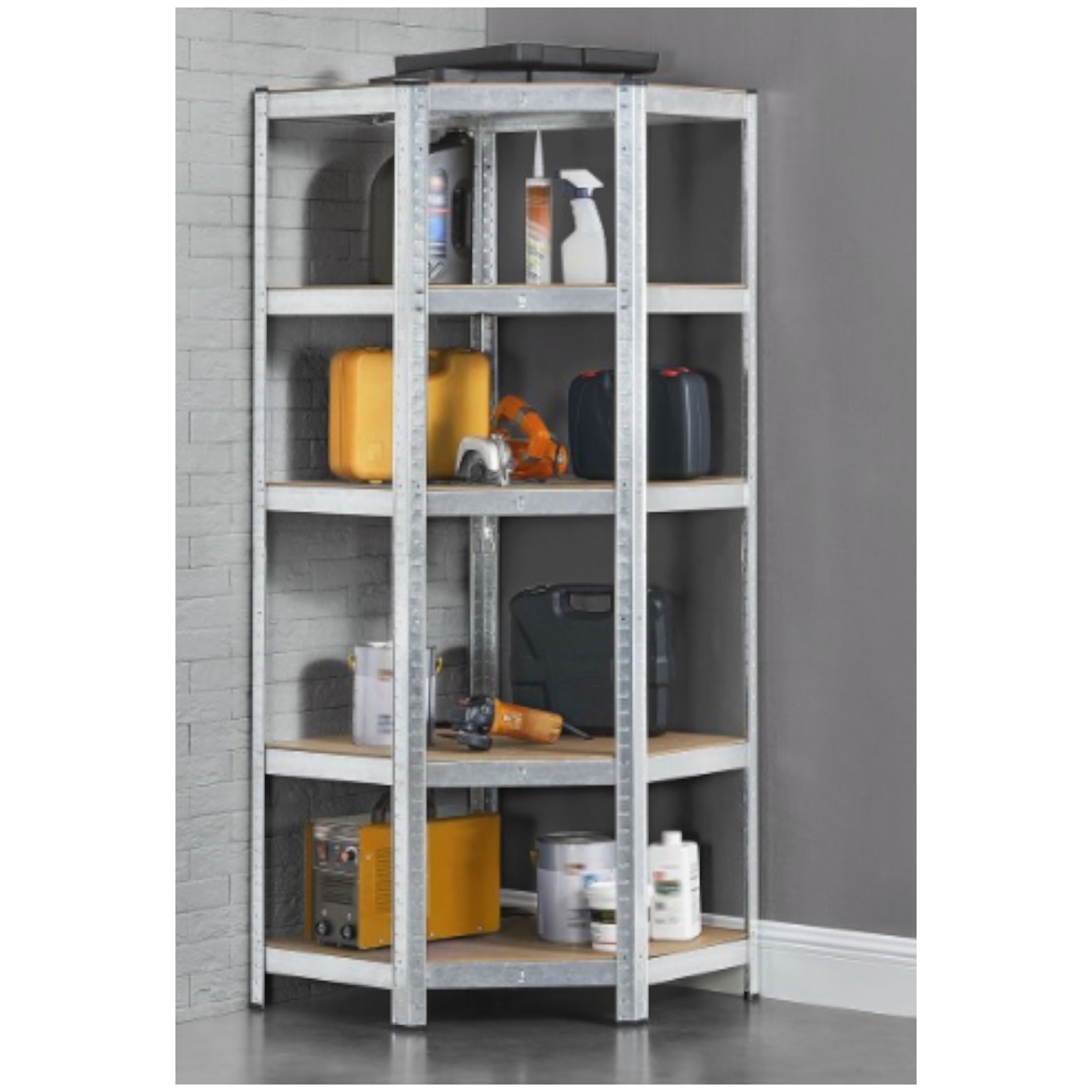 Eck Schwerlastregal zink 77x77x40x40x42x180 cm