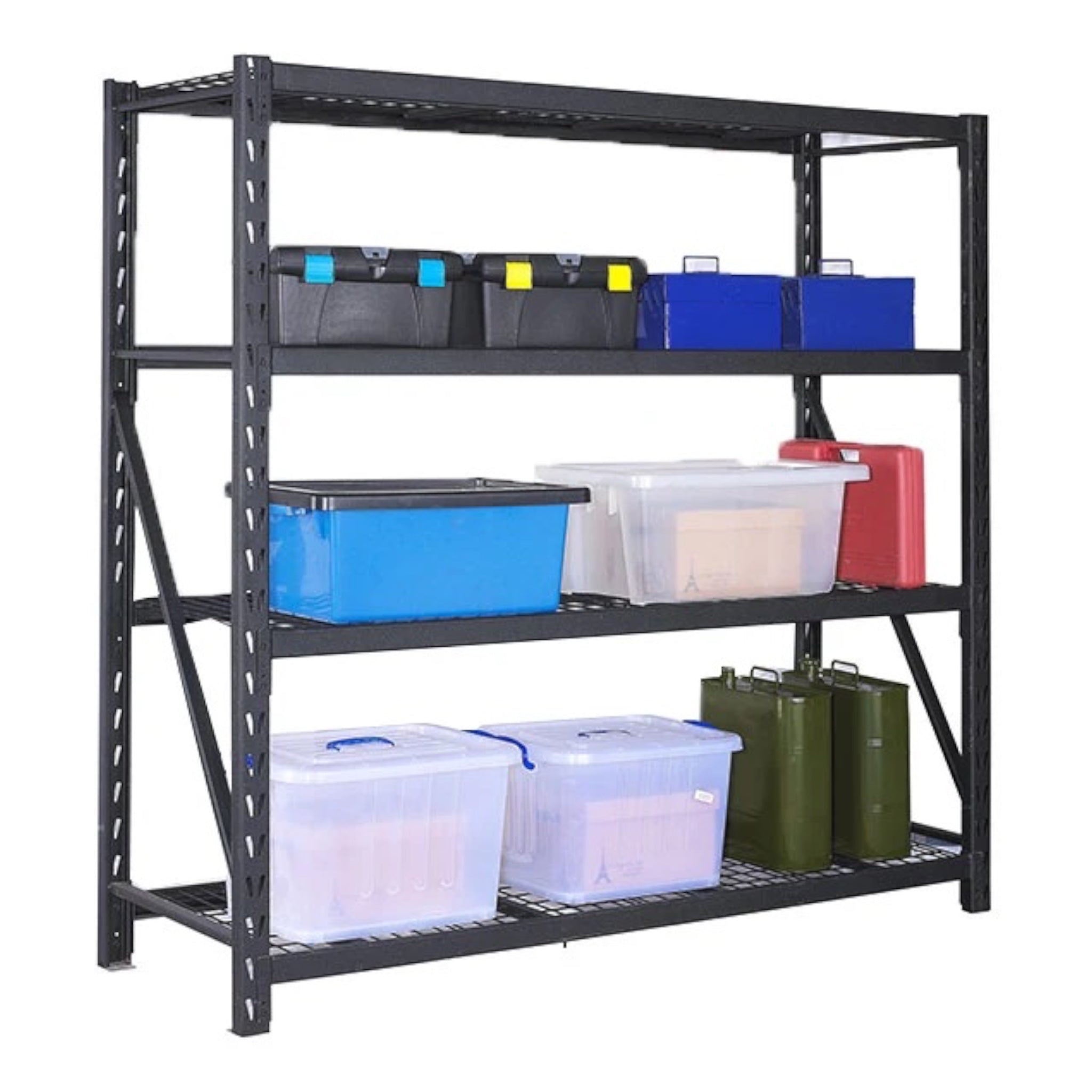 Industrial heavy-duty shelving unit black 180x53x183 cm