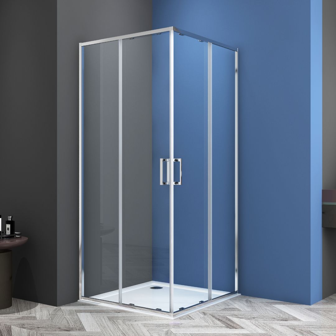 Corner shower sliding door SLIMLINE chrome Easy-Clean in 5 different sizes