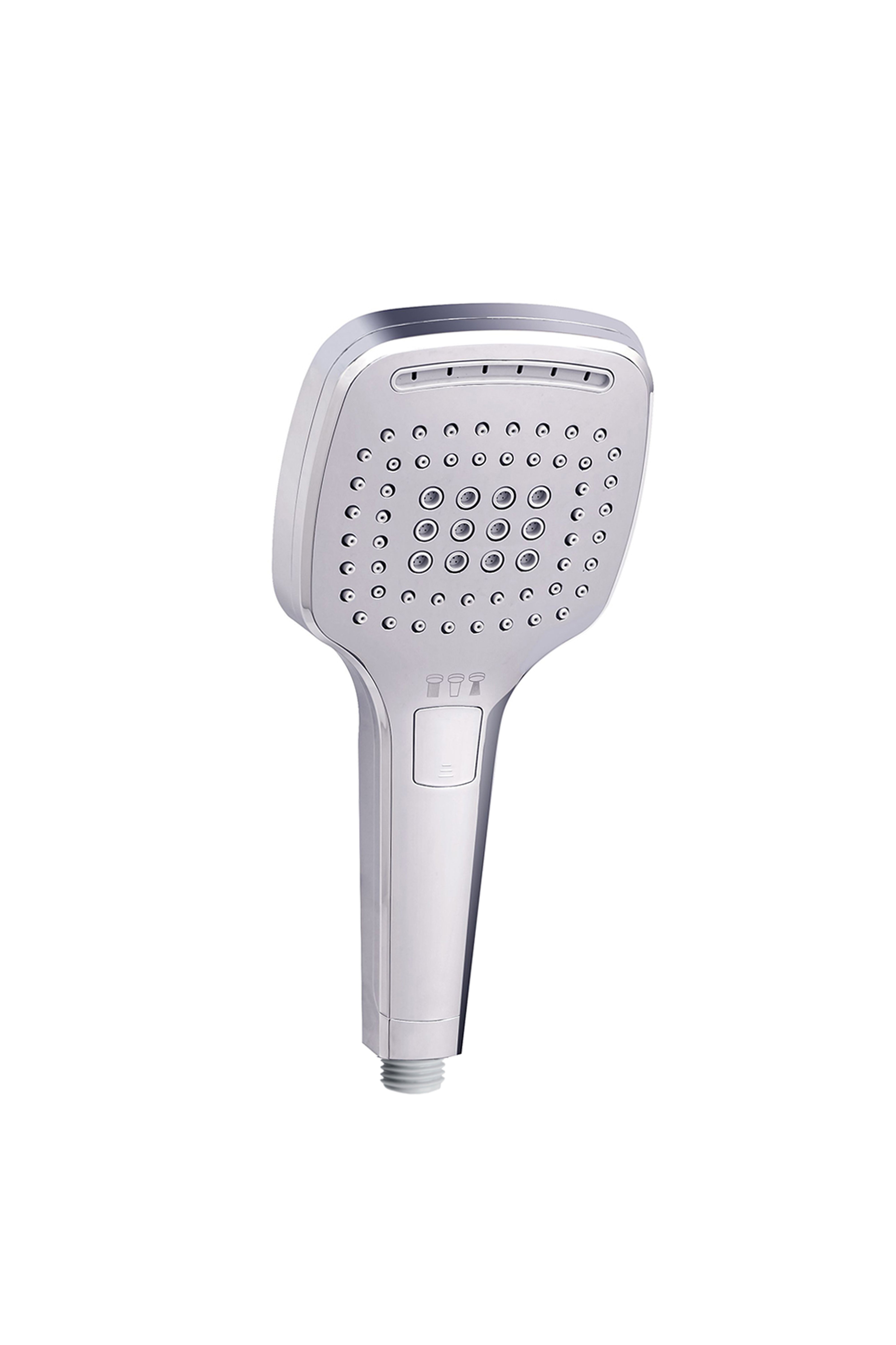 Ducha de mano en cromo de 12 cm con 3 funciones