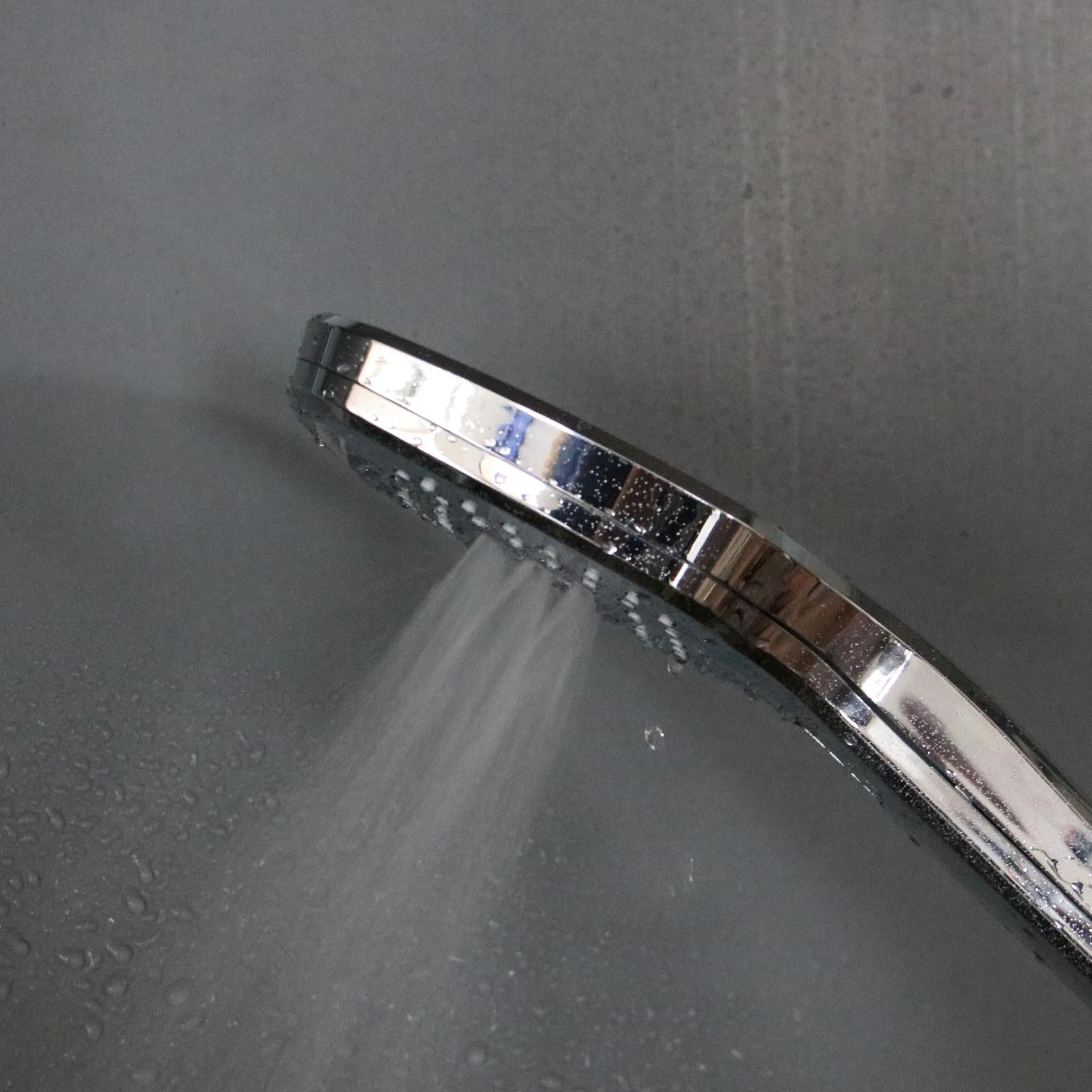 Ducha de mano en cromo de 12 cm con 3 funciones