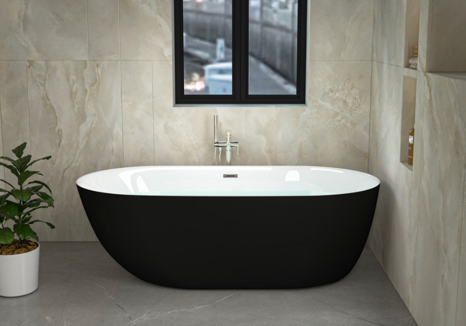 Freistehende Badewanne Melbourne 170x75x56 cm