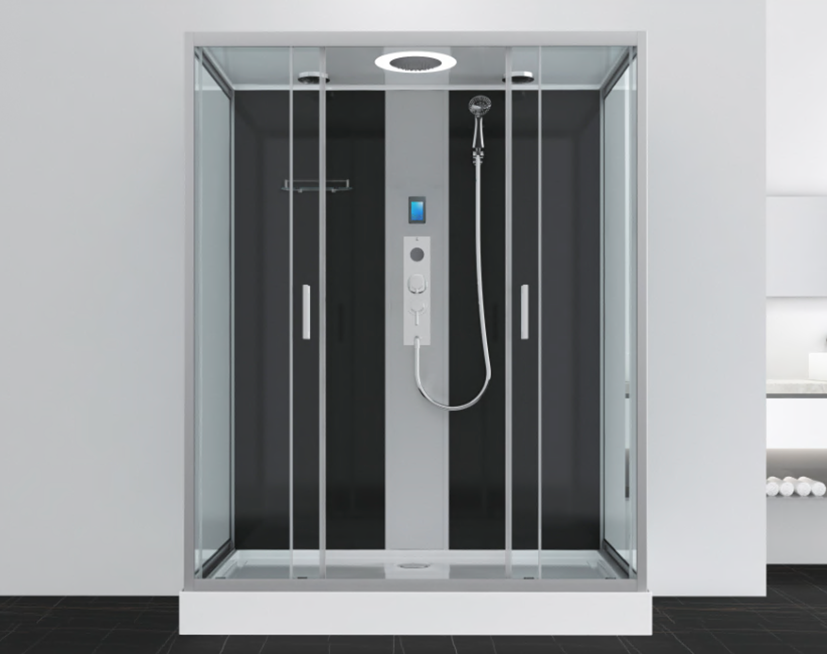 Complete shower enclosure New York - with quick assembly 90 x 160 x 215 cm