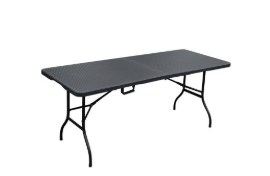 Folding table rattan look 180x74x74 cm