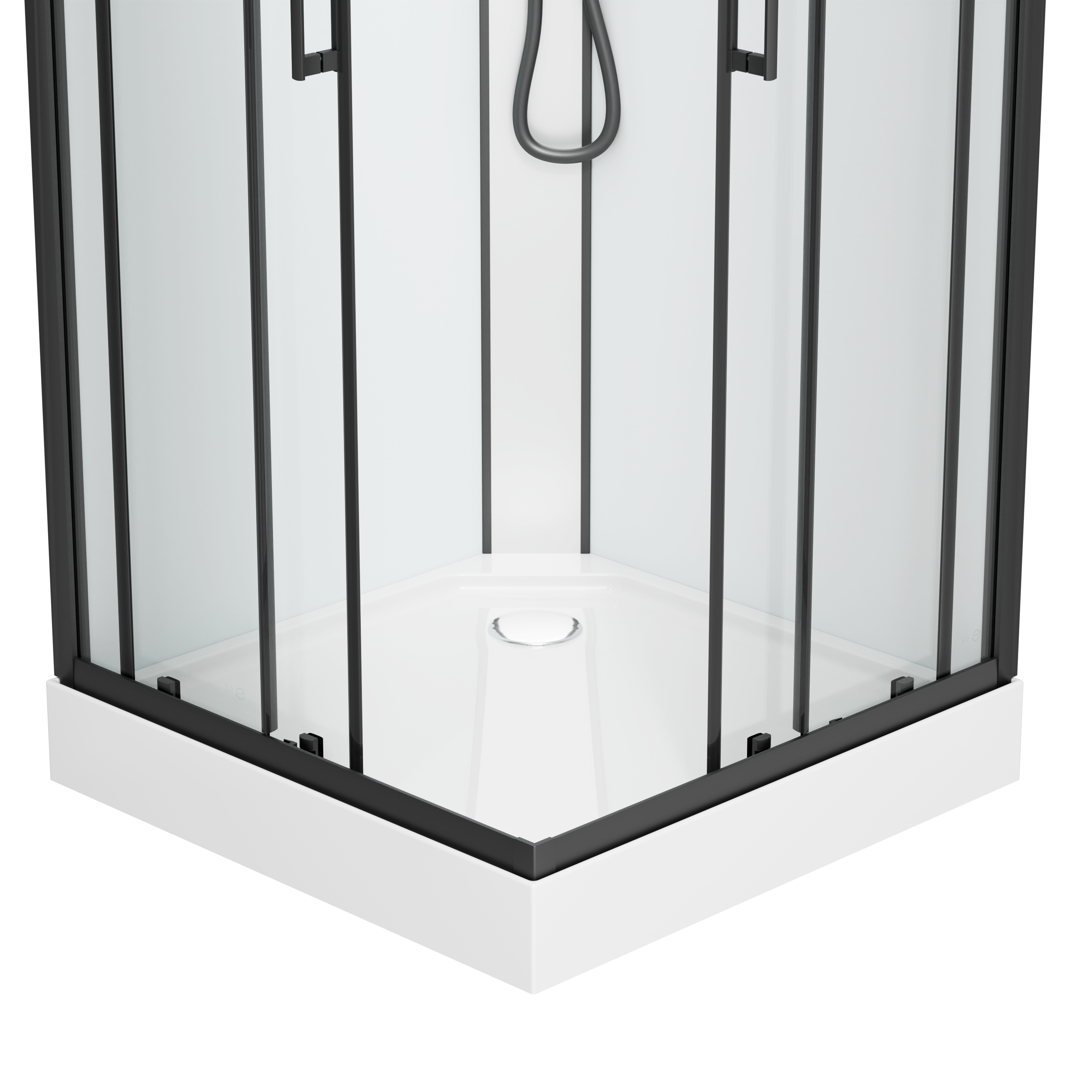 Cabina de ducha completa DENVER BLACK - con montaje rápido 90 x 90 x 210 cm