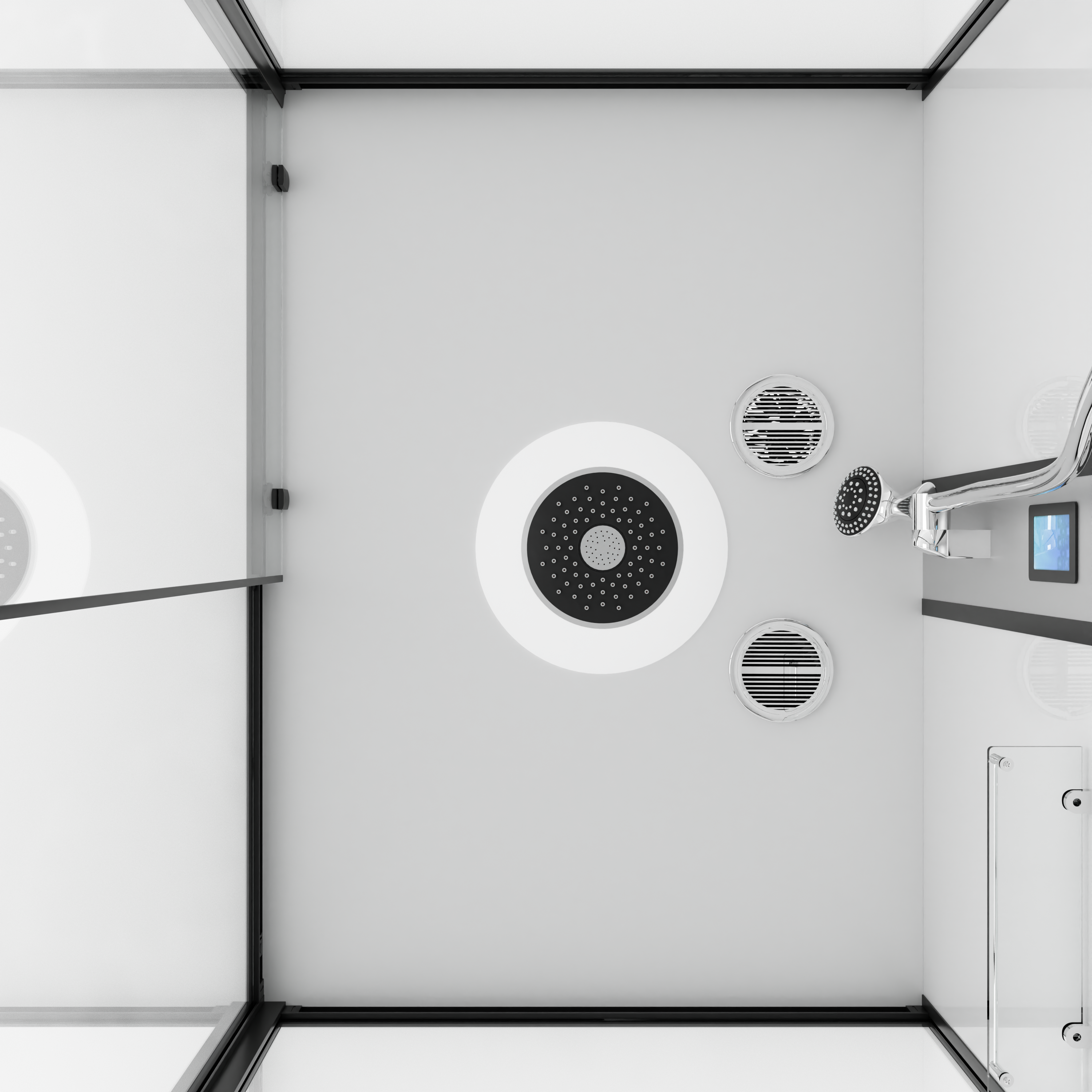 Cabina de ducha completa BOSTON BLACK - con montaje rápido 90 x 120 x 215 cm