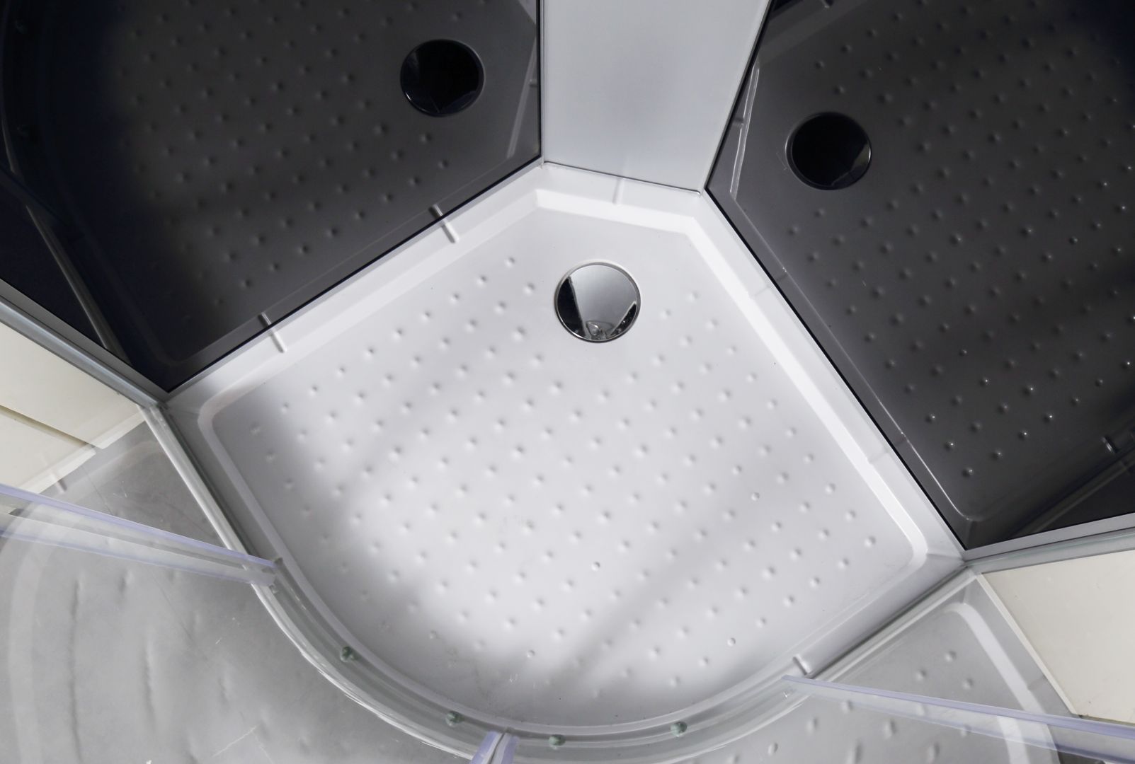 Complete shower enclosure PUNTO BLACK with quick assembly 90x90x215 cm