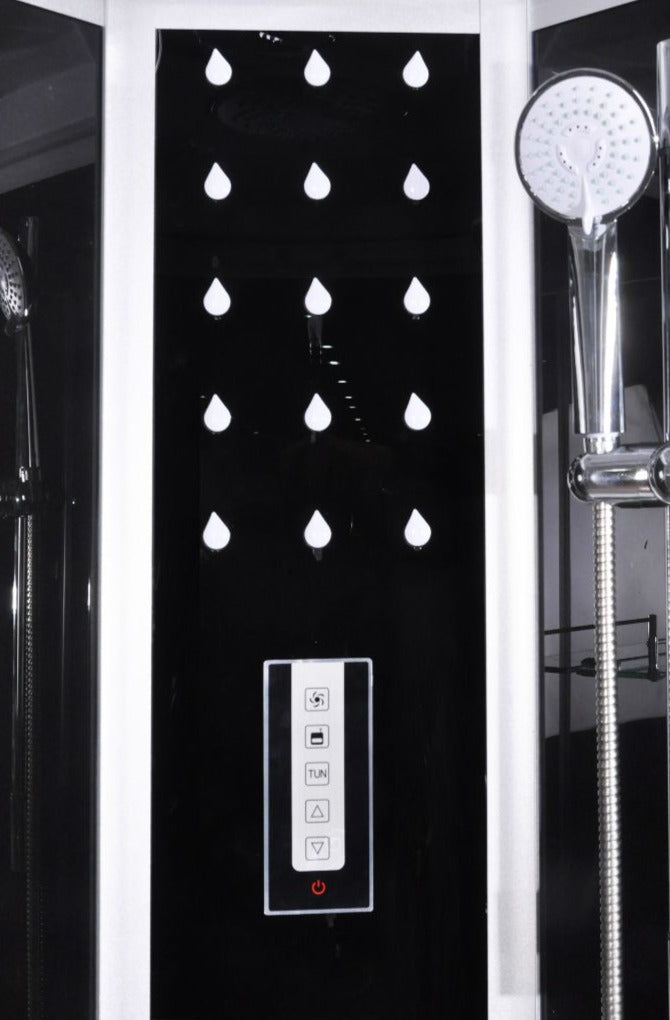 Cabina de ducha completa SCALA BLACK con montaje rápido 90x90x215 cm