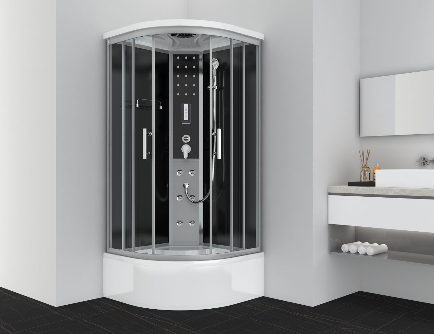 Complete shower enclosure VITA with quick assembly 90x90x215 cm