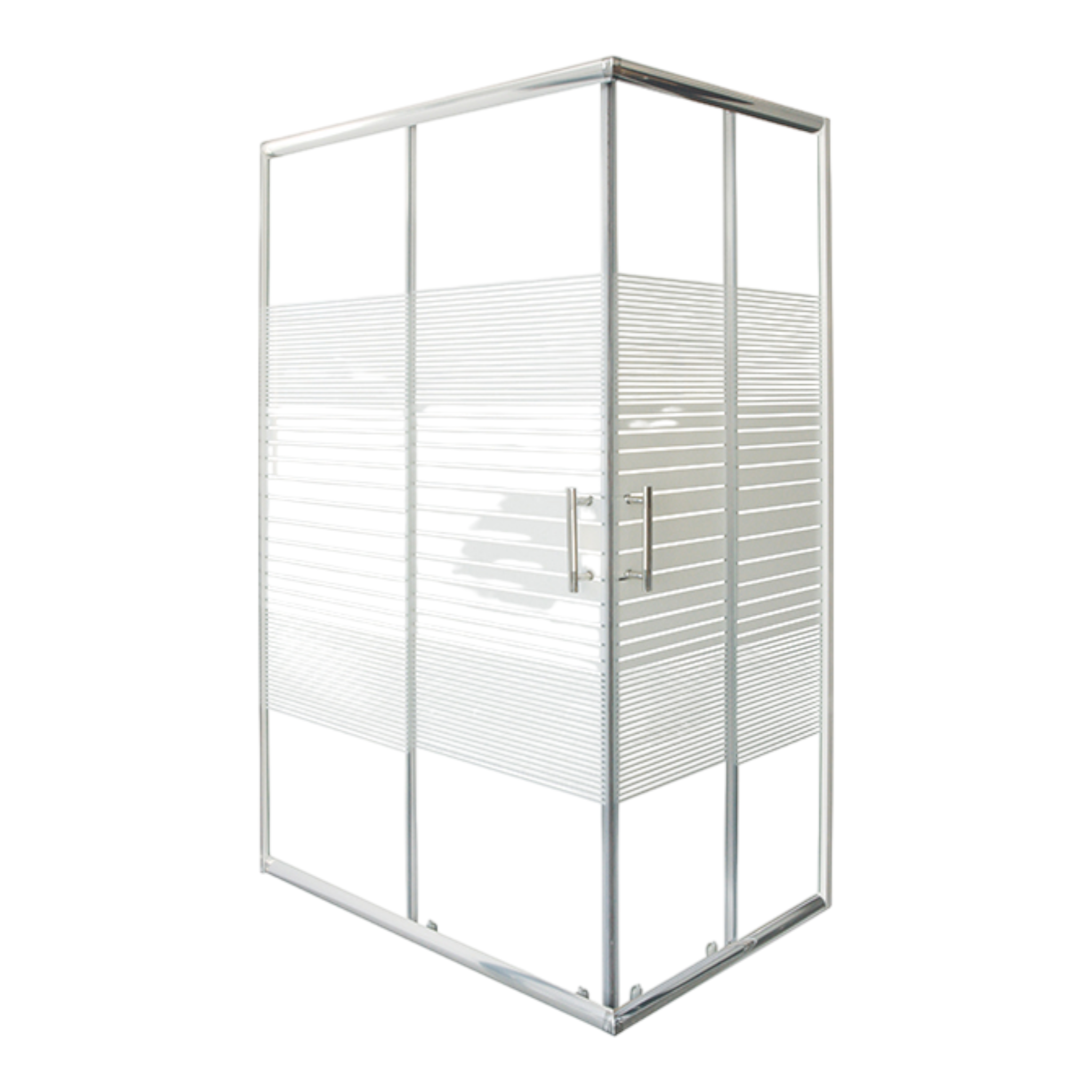 Corner shower enclosure P80 with striped design | 2 different sizes