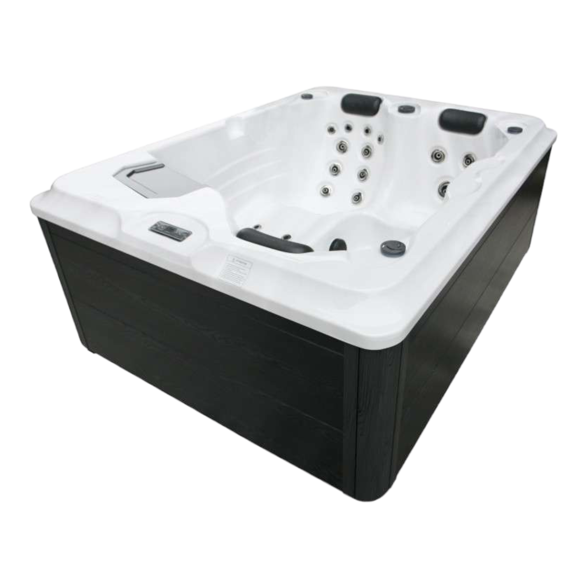 Outdoorwhirlpool FIJI WHITE MARBLE inkl. Abdeckung und Treppe 210x160x80 cm frostsicher