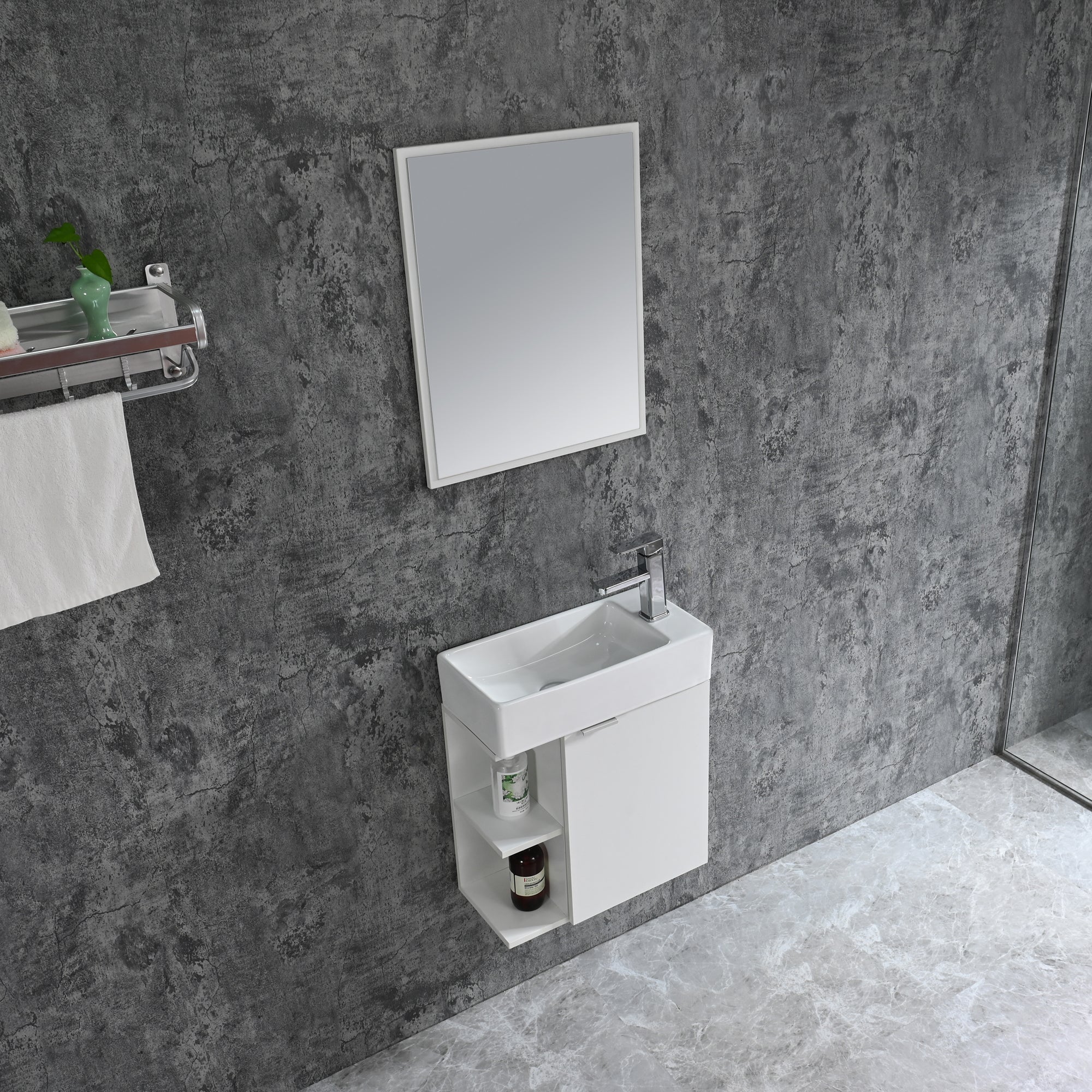 Conjunto mueble de baño PRIMAVERA 50 BLANCO