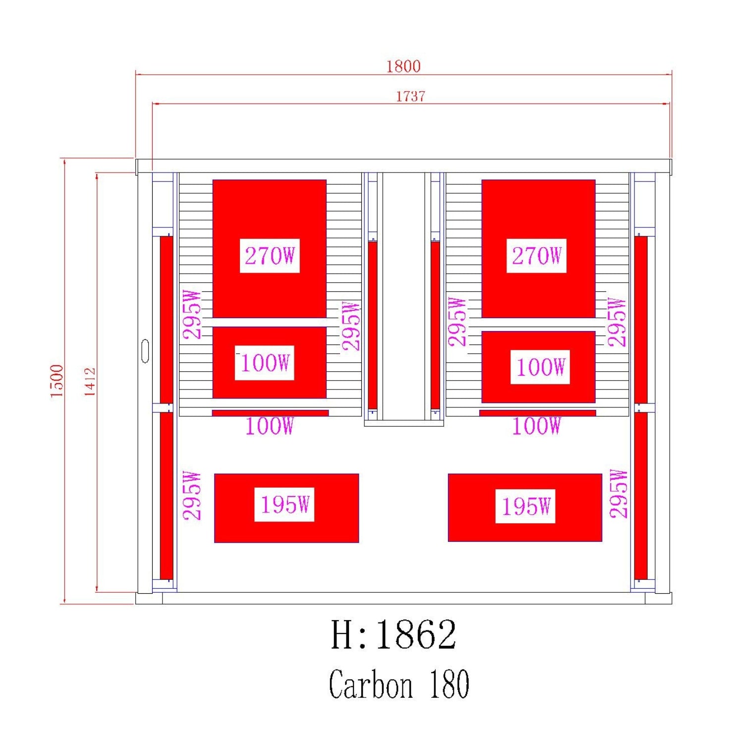 Infrarotkabine CARBON 2 für 2 Personen
