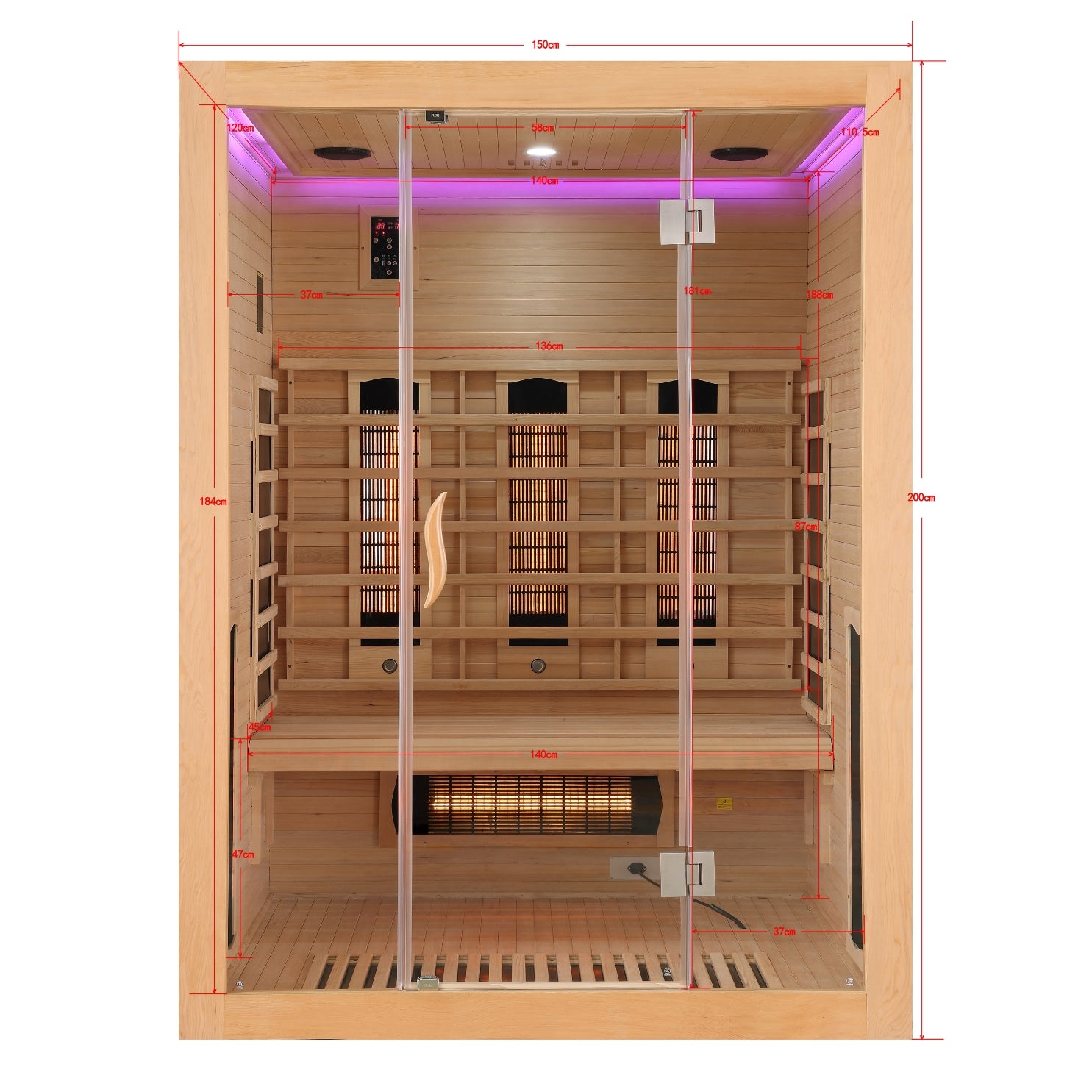Cabina de infrarrojos ABIERTA para 3 personas