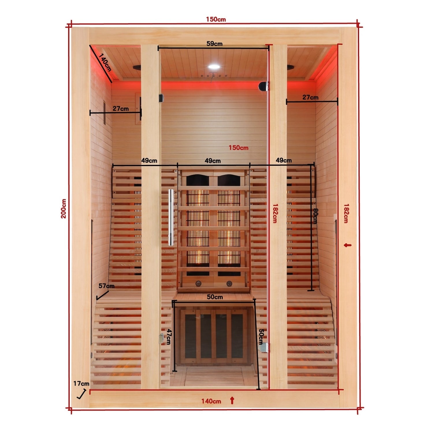 Cabina de infrarrojos OSLO para 2 personas