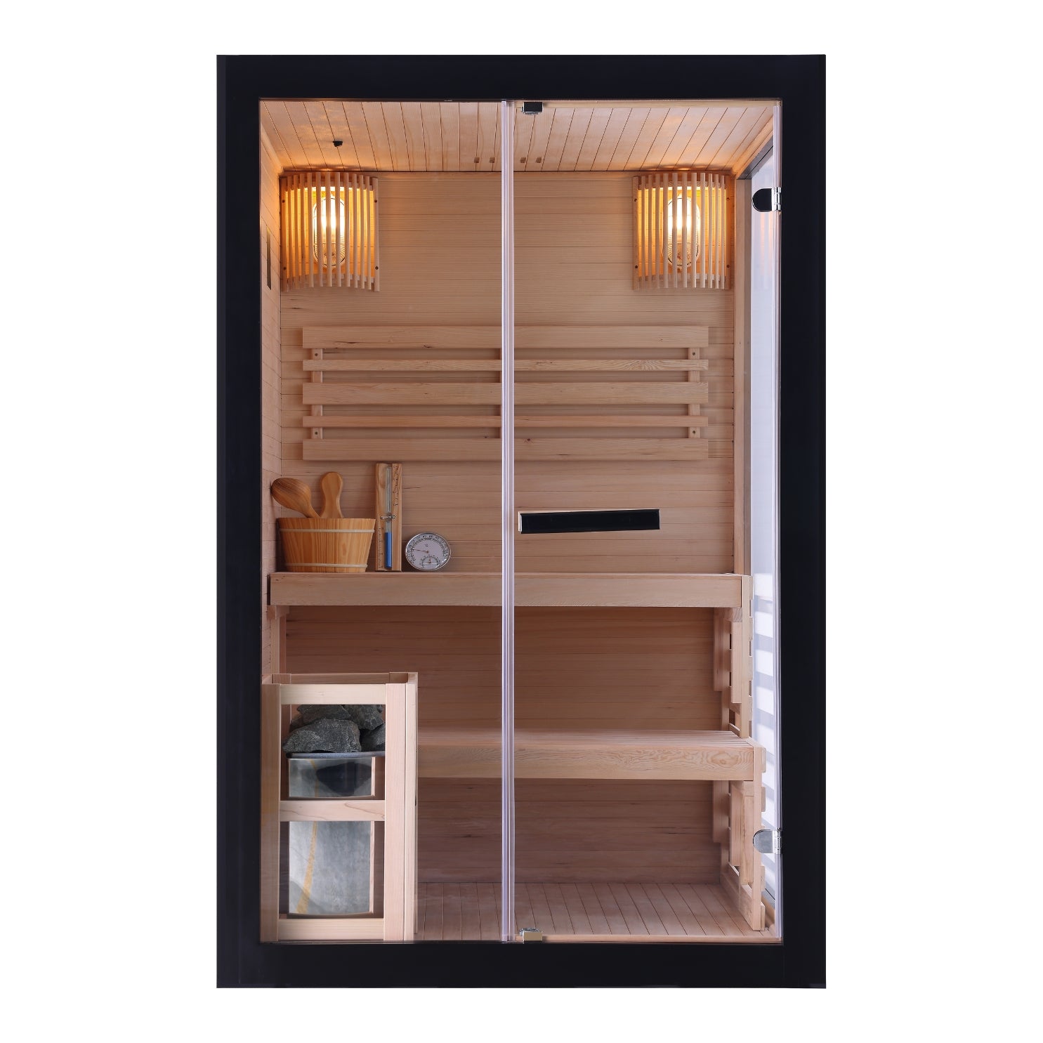 Sauna finlandesa PANORAMA NEGRO | para 2 personas