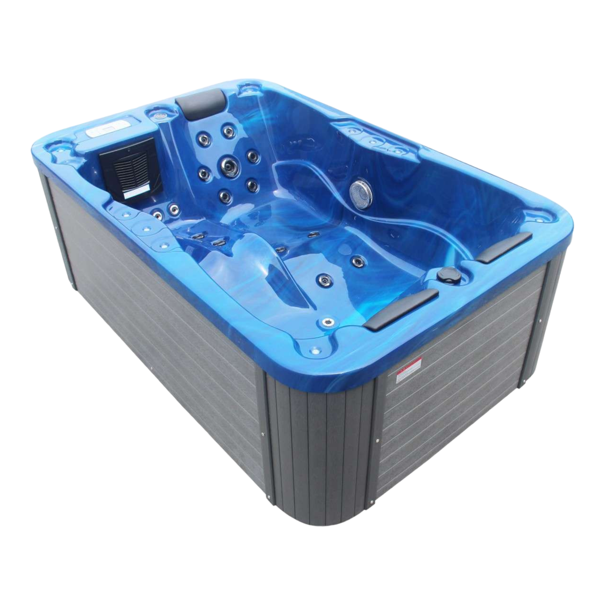 Outdoorwhirlpool Modena BLUE MARBLE inkl. Abdeckung 205x130x70 cm frostsicher