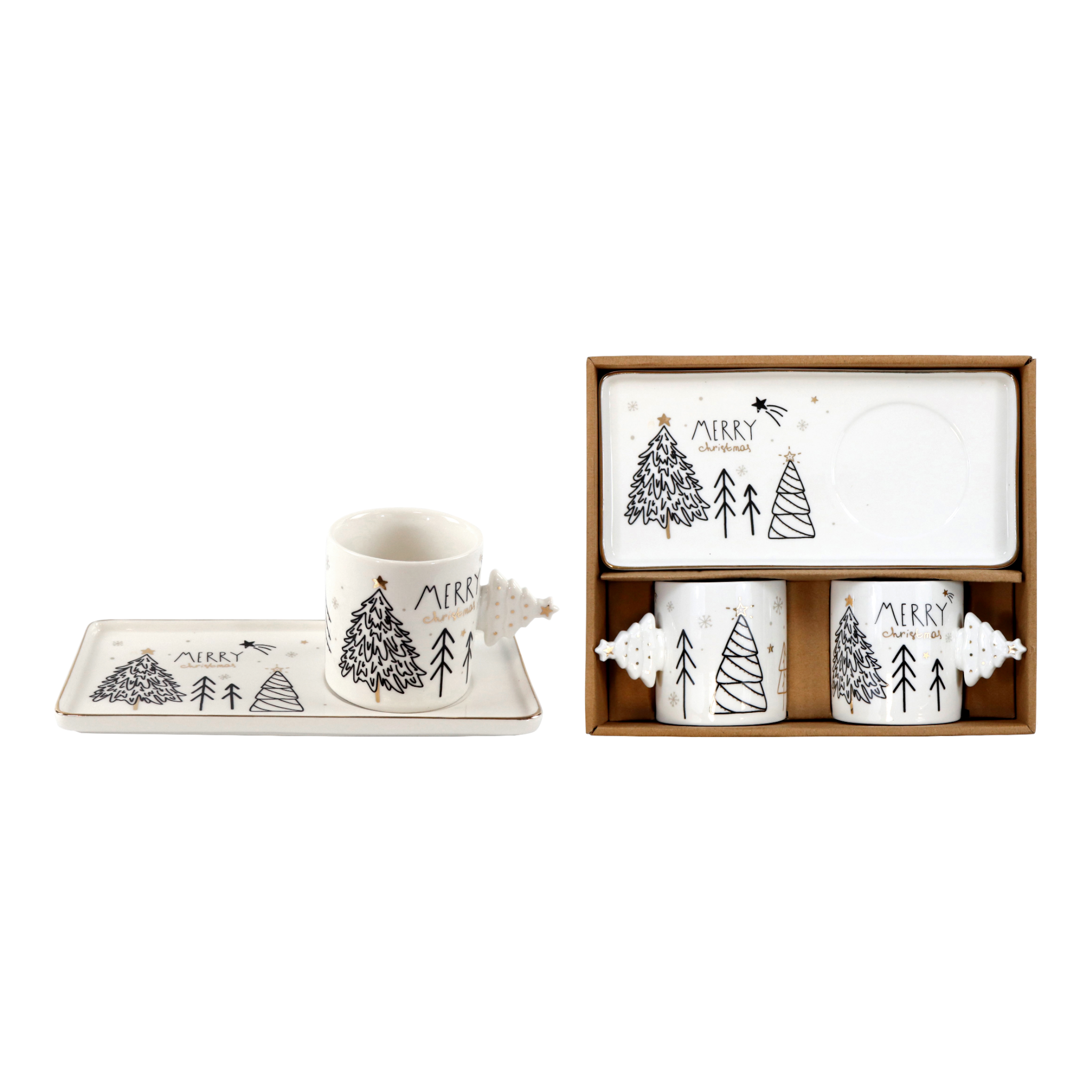 Mug set winter forest 2 pieces