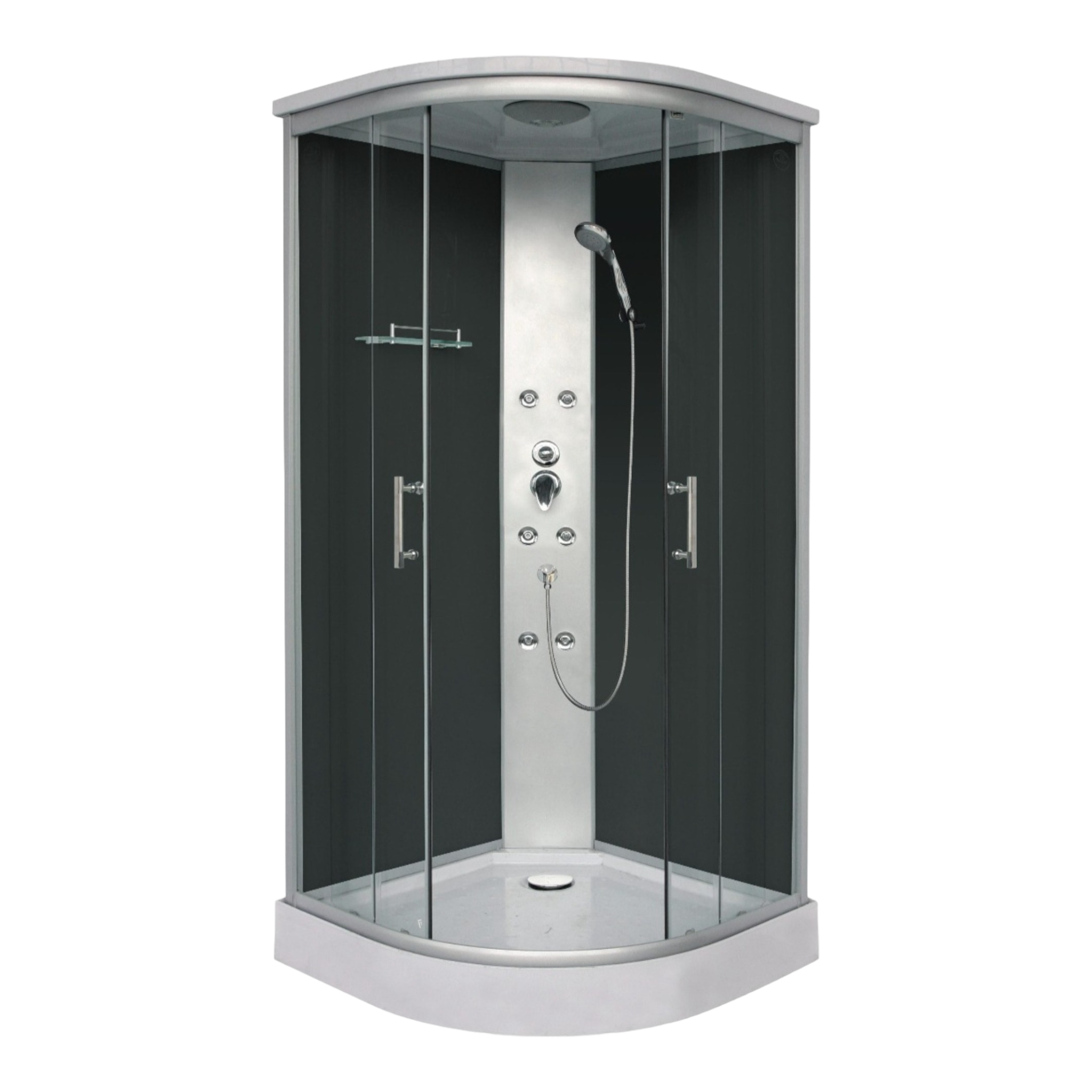 Complete shower enclosure PUNTO BLACK with quick assembly 90x90x215 cm