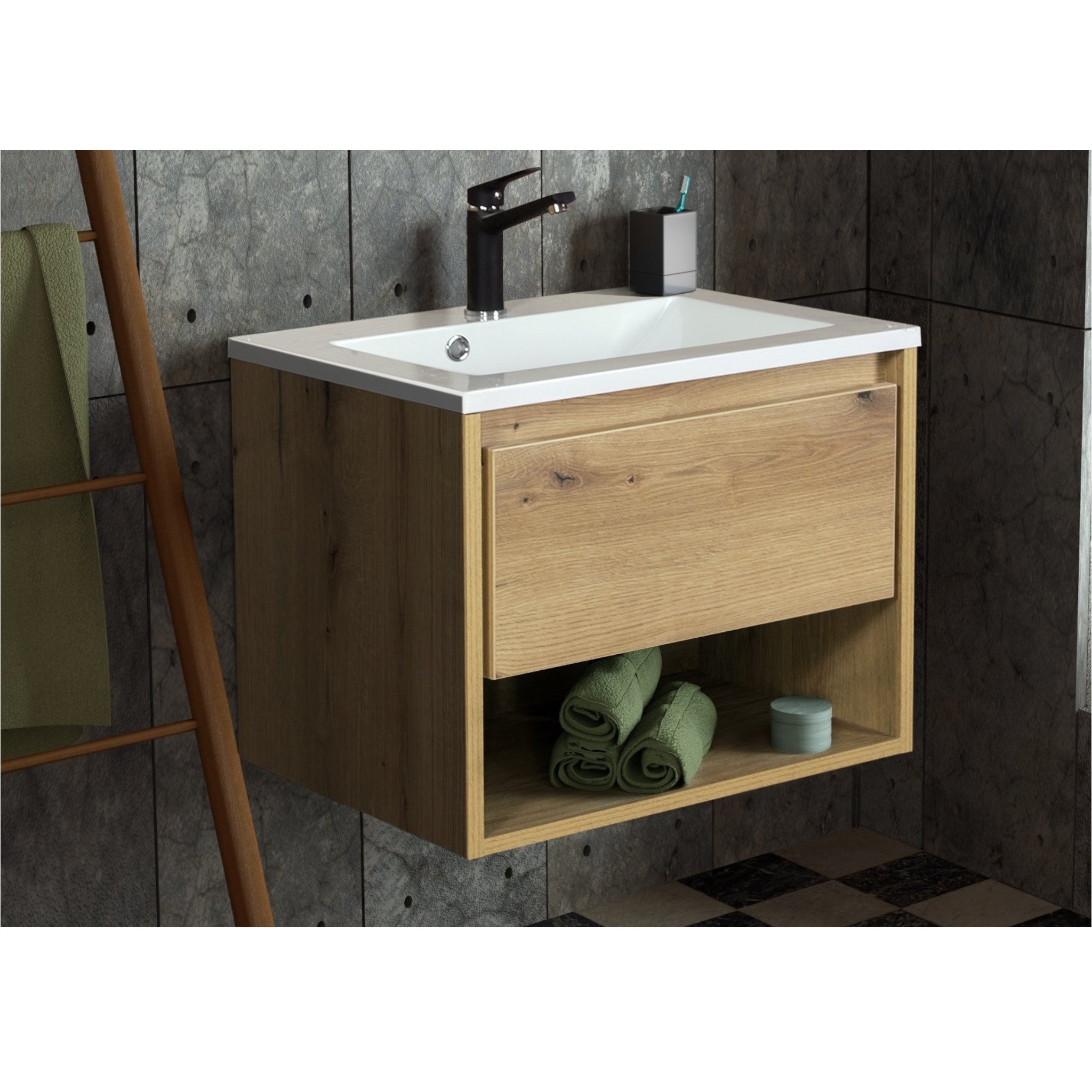 Washbasin cabinet ANTIQUE OAK 60/80