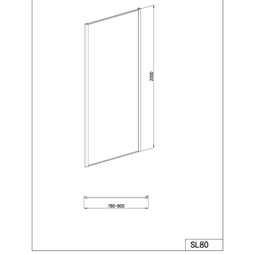 Fixed glass black 6mm ESG Easy-Clean in 3 different sizes