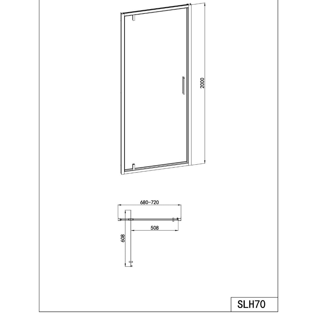 Corner shower cabin with two sliding doors, chrome in 2 different sizes