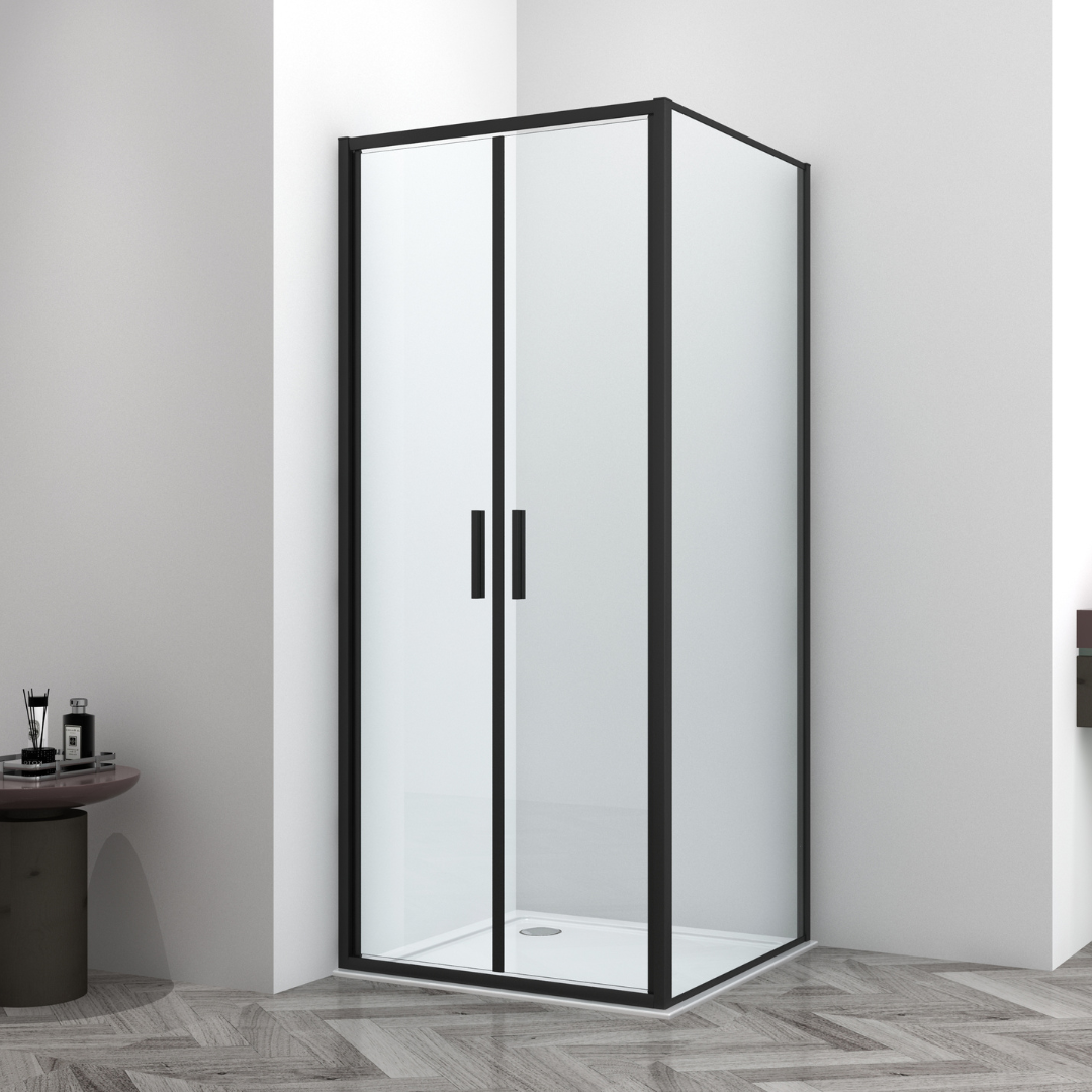 Salontür schwarz 6mm ESG Easy-Clean in 3 verschiedenen Größen