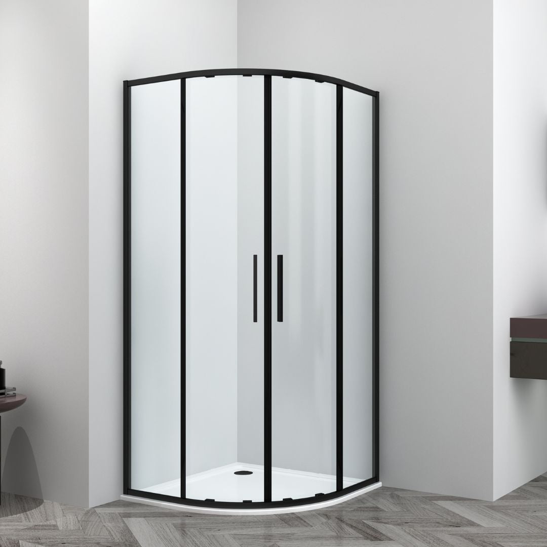 Round shower cubicle black ESG Easy-Clean in 3 different sizes