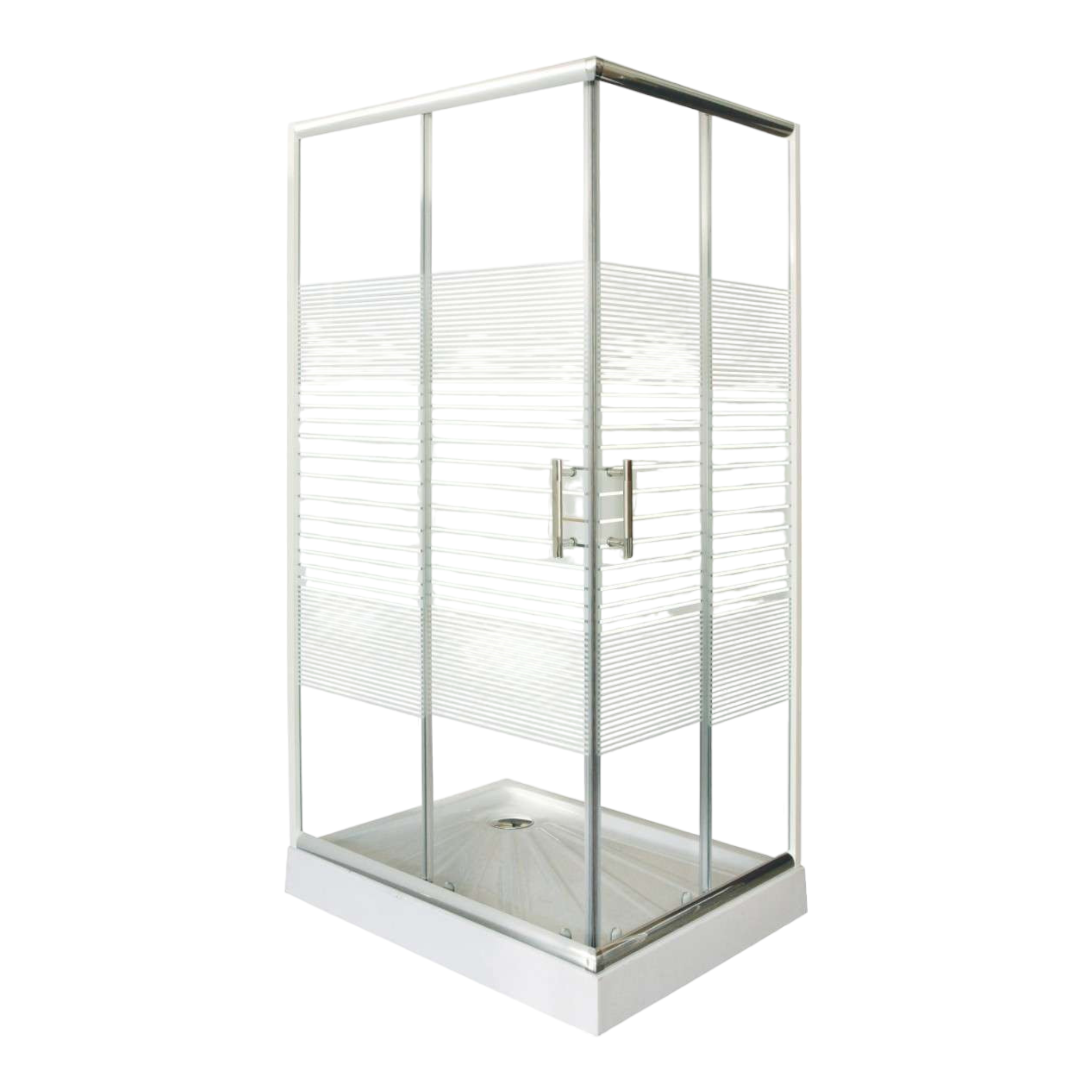 Corner shower enclosure P80 with striped design | 2 different sizes