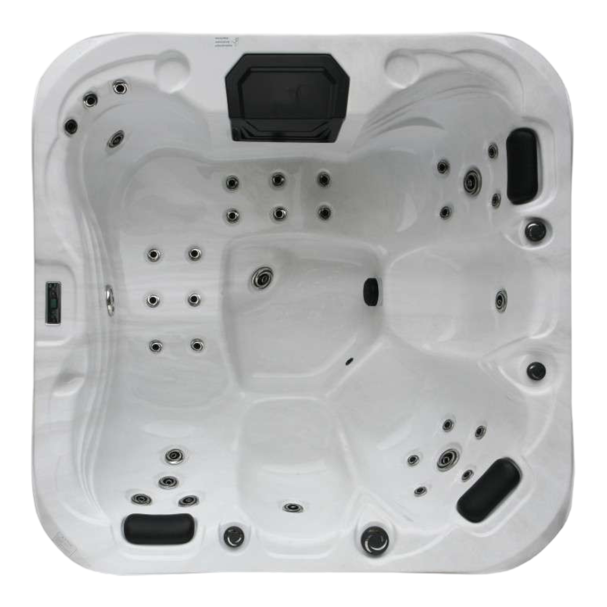 Outdoorwhirlpool TAHITI WHITE MARBLE inkl. Abdeckung und Stiege 200x200x88 cm frostsicher
