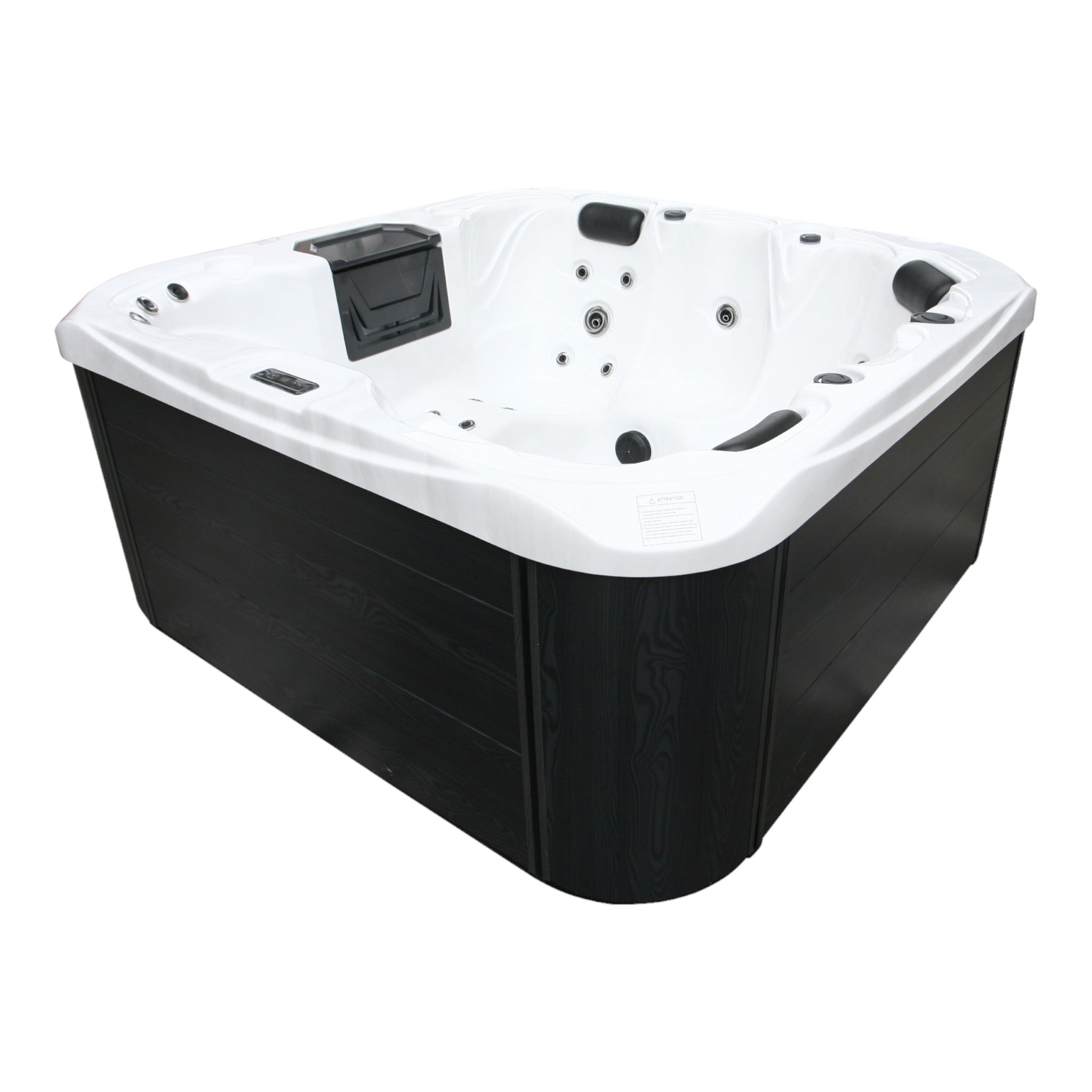 Outdoorwhirlpool TAHITI WHITE MARBLE inkl. Abdeckung und Stiege 200x200x88 cm frostsicher
