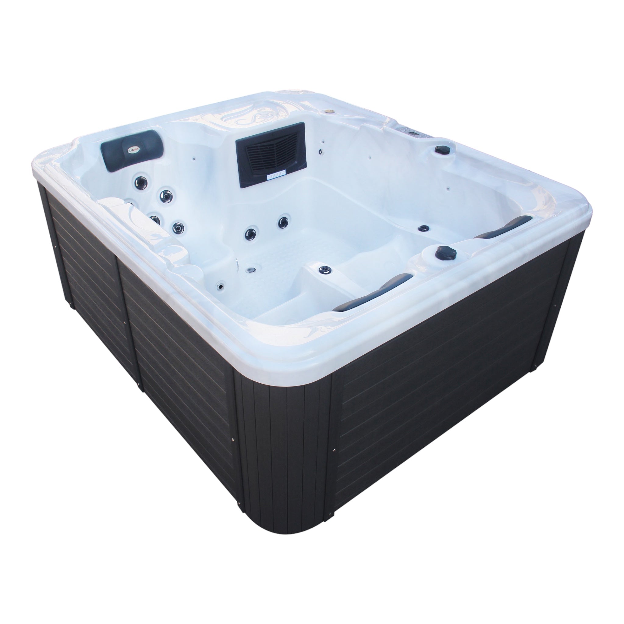 Outdoorwhirlpool OASIS WHITE MARBLE inkl. Abdeckung und Stiege 208x175x90 cm frostsicher