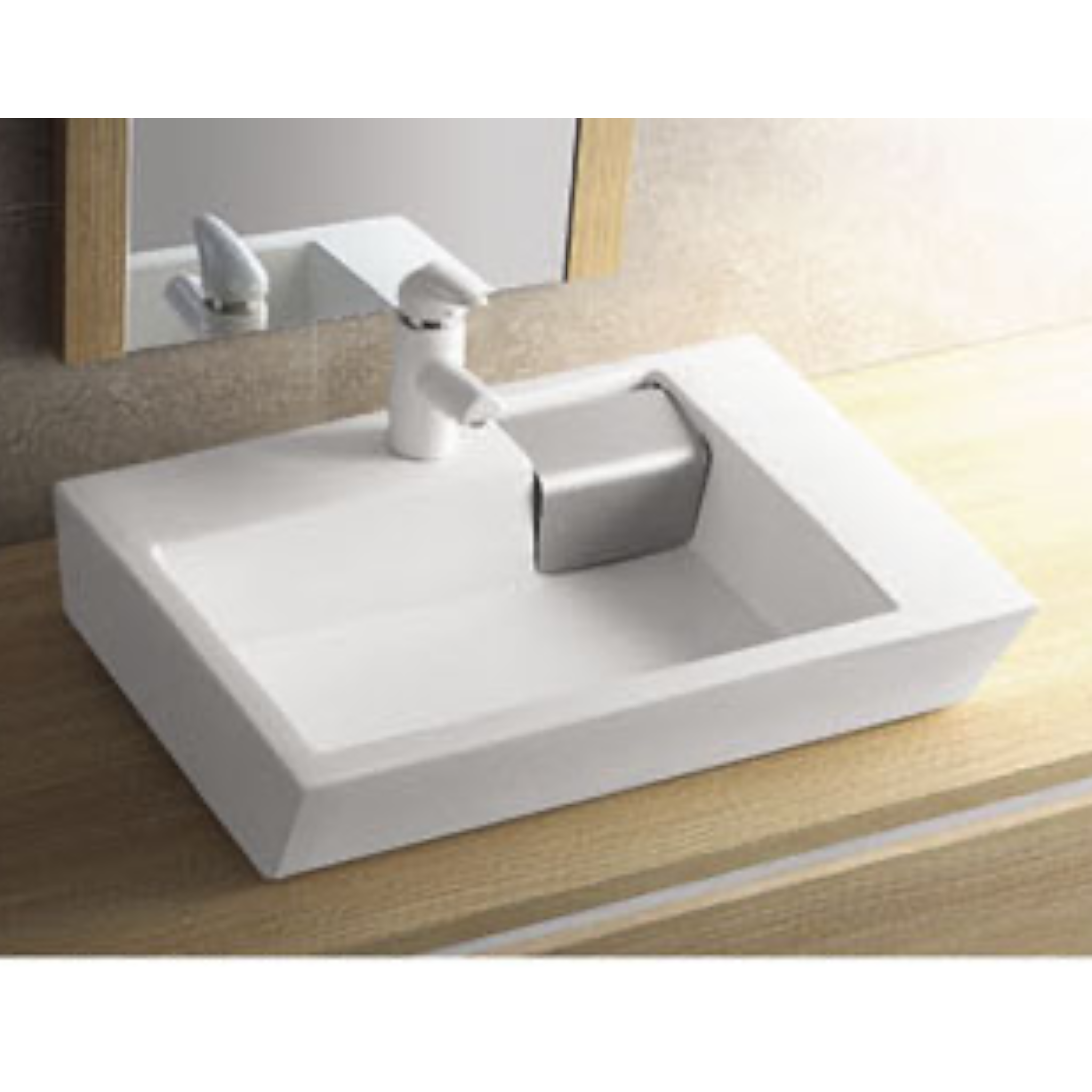 Ceramic countertop washbasin 64.5x44x16 cm