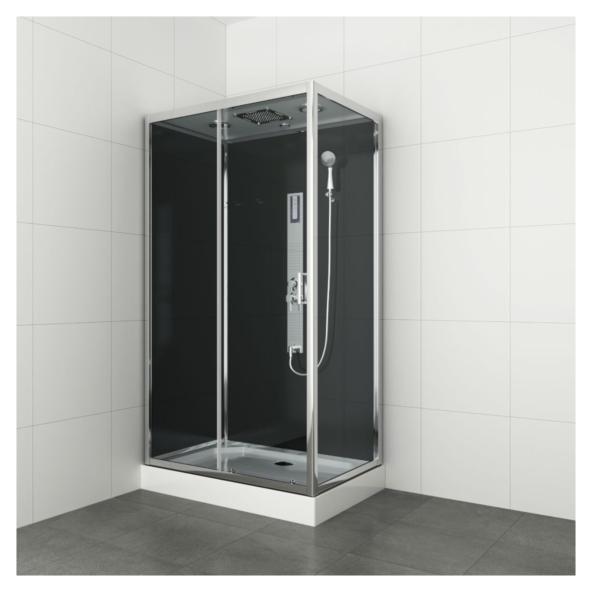 Complete shower enclosure TREND 3 with quick assembly 80x120x215 cm