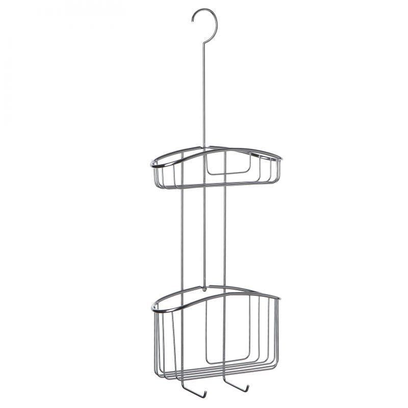 2 tier shower basket with hooks