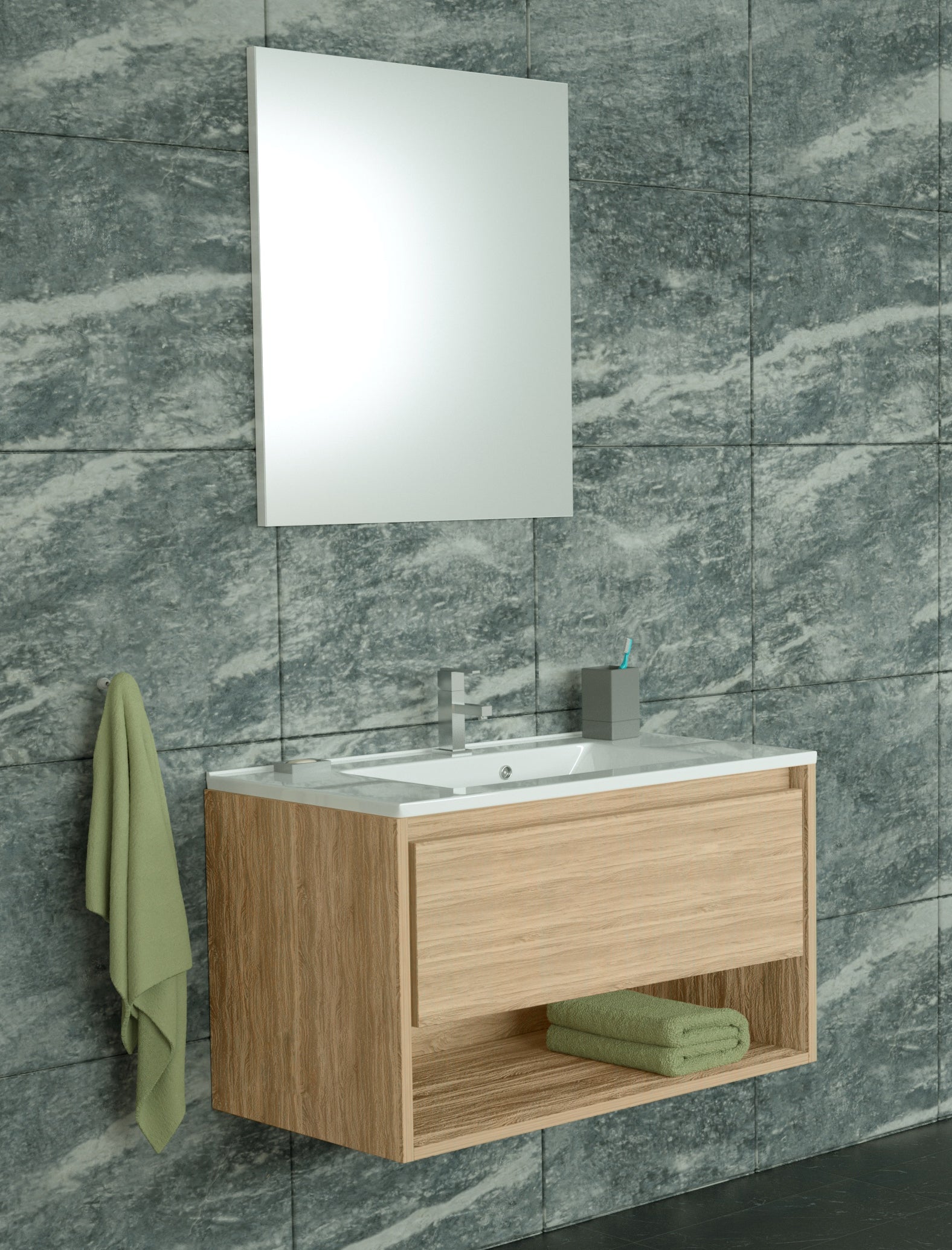 Bathroom furniture set NATURAL OAK 60/80