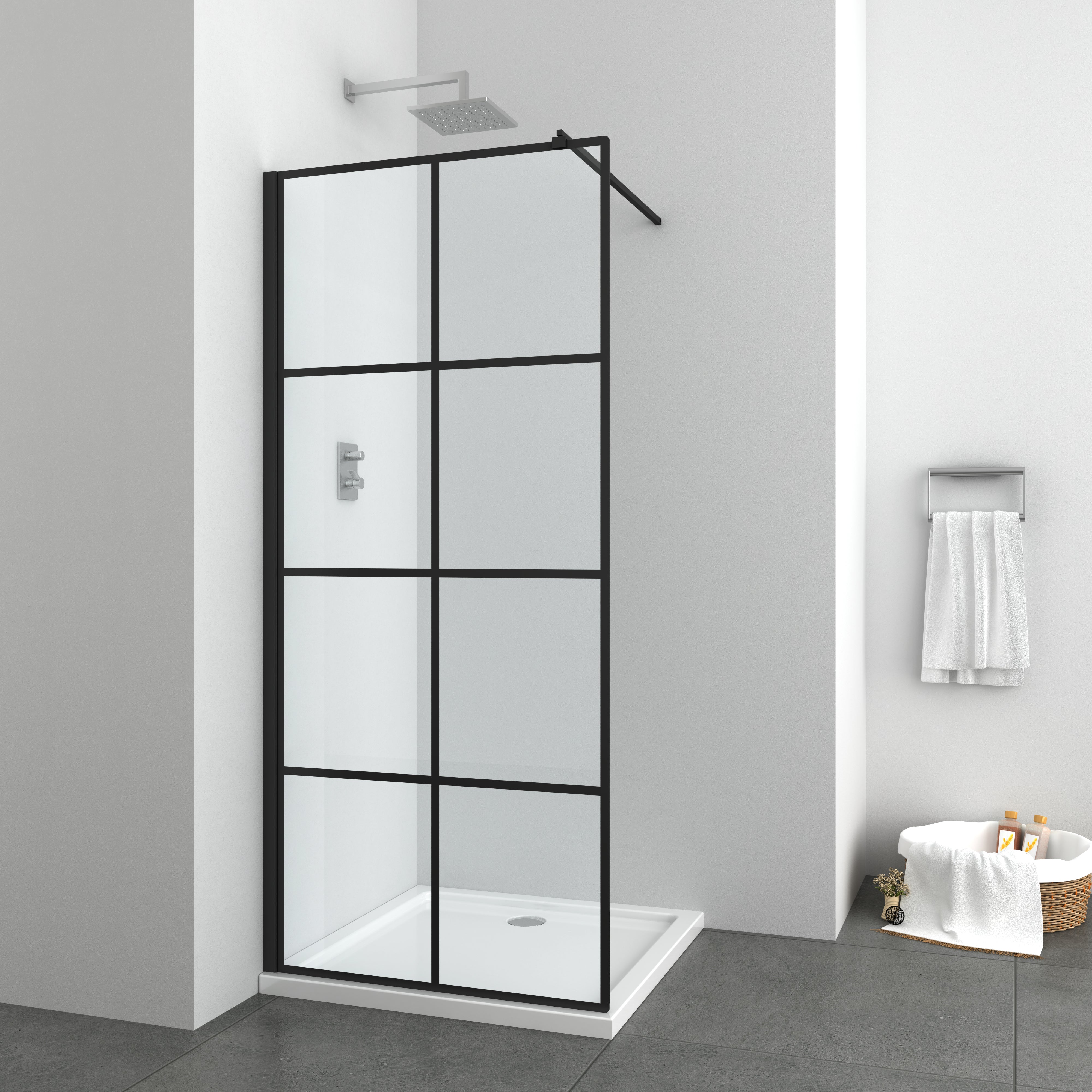 Shower partition ELITE BLACK in 3 different sizes