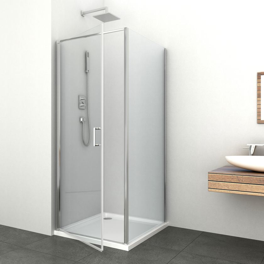 Corner shower enclosure ELITE CHROM with Easy Clean in two different sizes