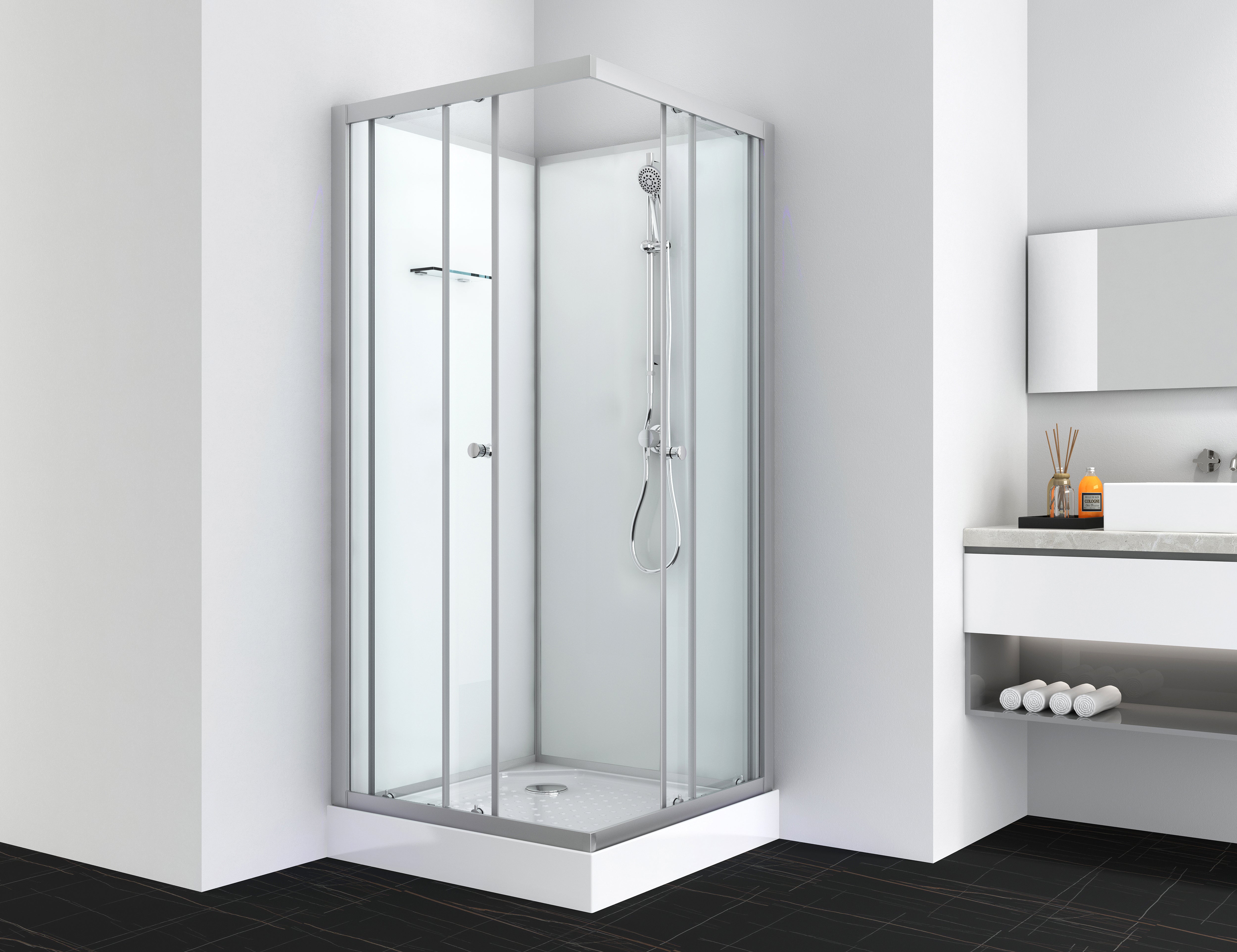 Komplettduschkabine FORTE 80x80|90x90x203 cm