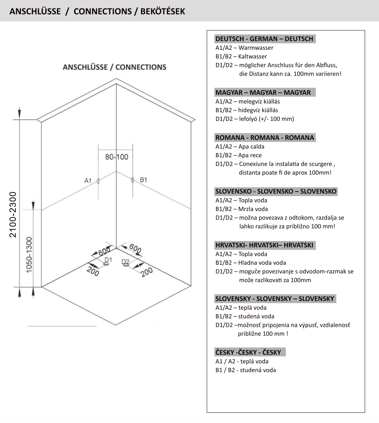 Cabina de ducha completa FORTE 80x80|90x90x203 cm