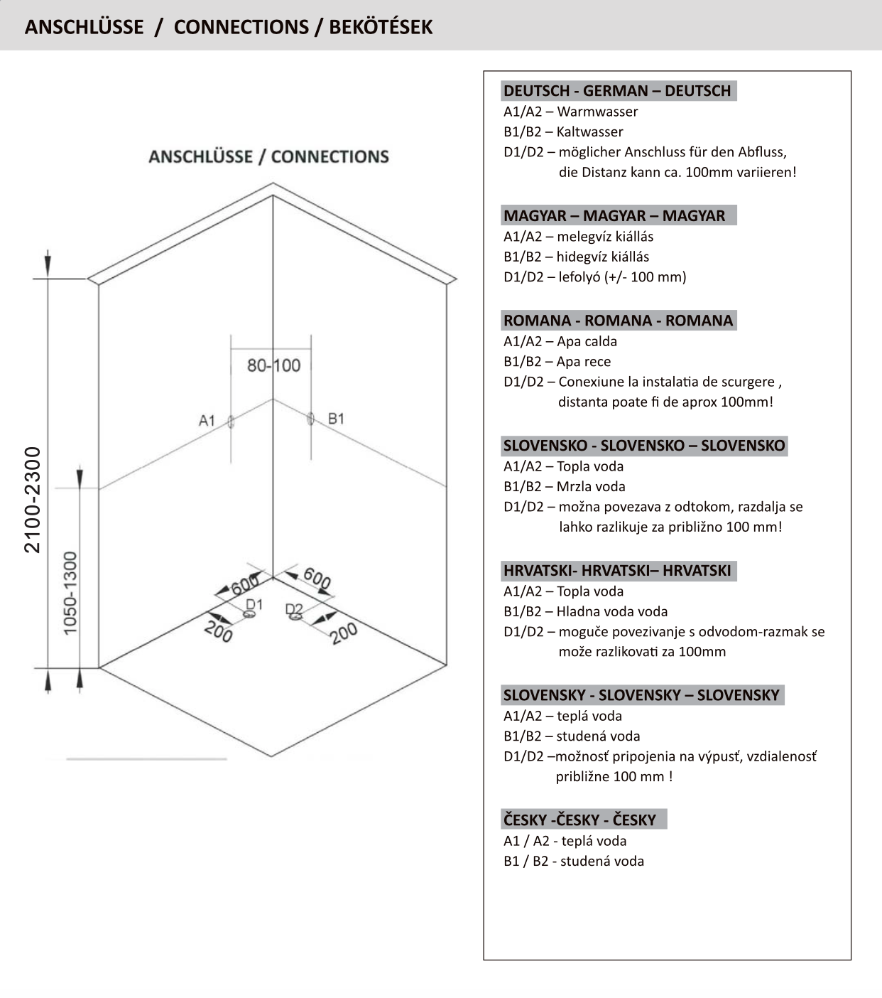 Cabina de ducha completa RELOAD 90x90x225 cm