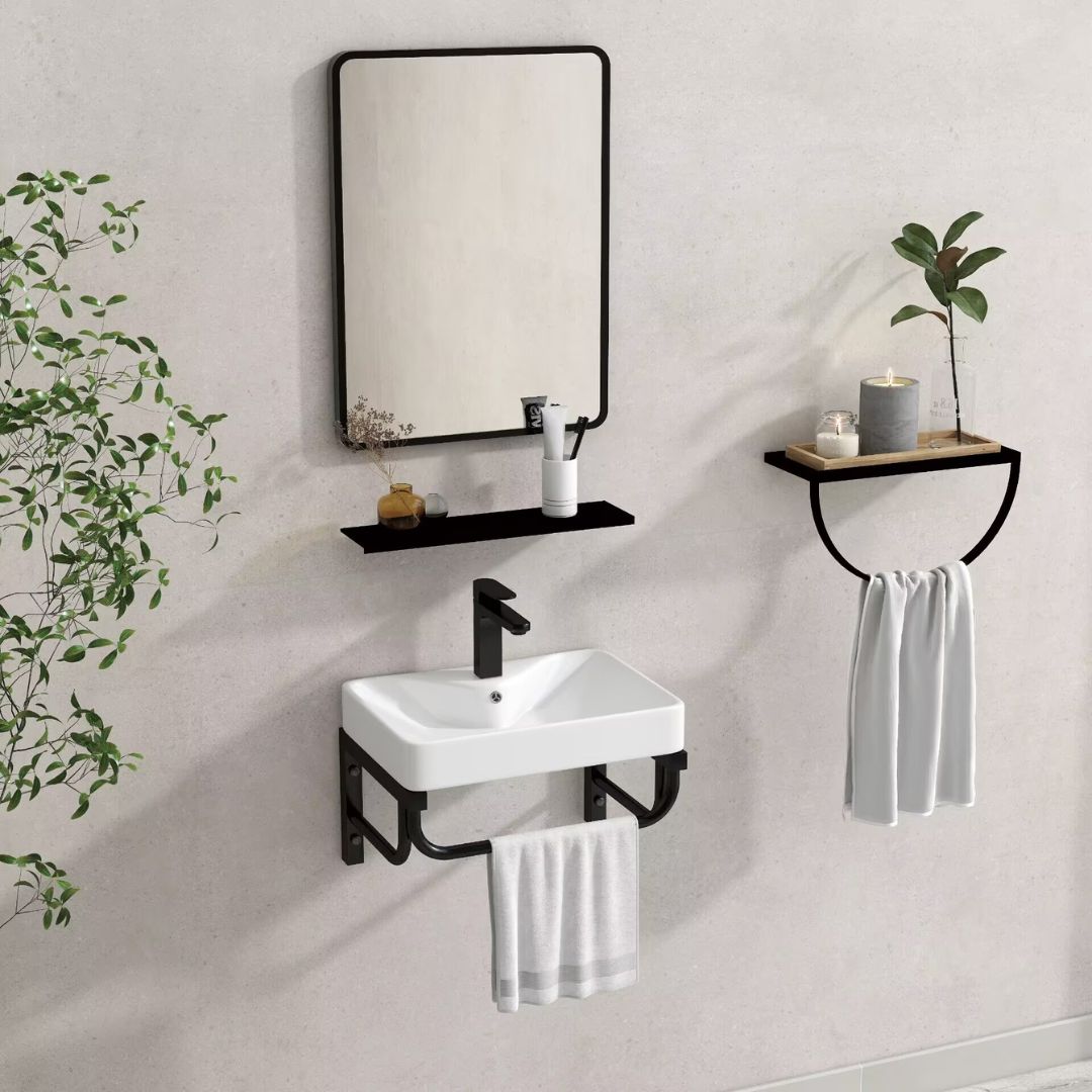 DELTA 41 washbasin console set with mirror and shelf