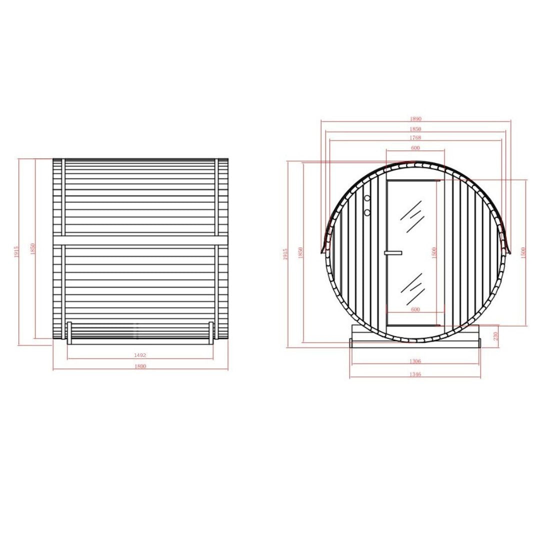 Outdoor Fasssauna TROMSÖ L für 4 Personen