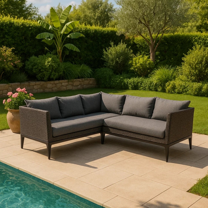 Conjunto de sofá Infinity con cojines de asiento y respaldo, negro