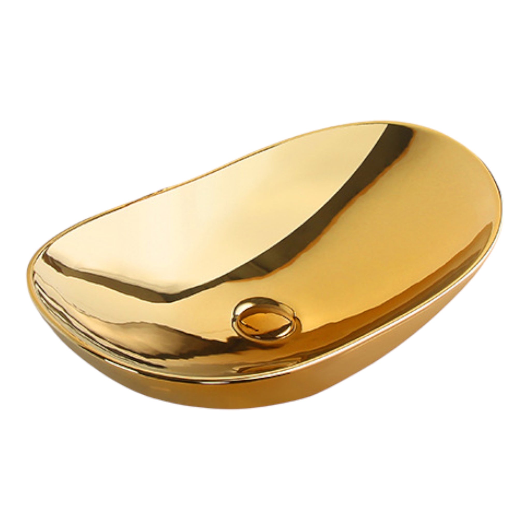 Ceramic countertop washbasin 64x36x16 cm | Gold
