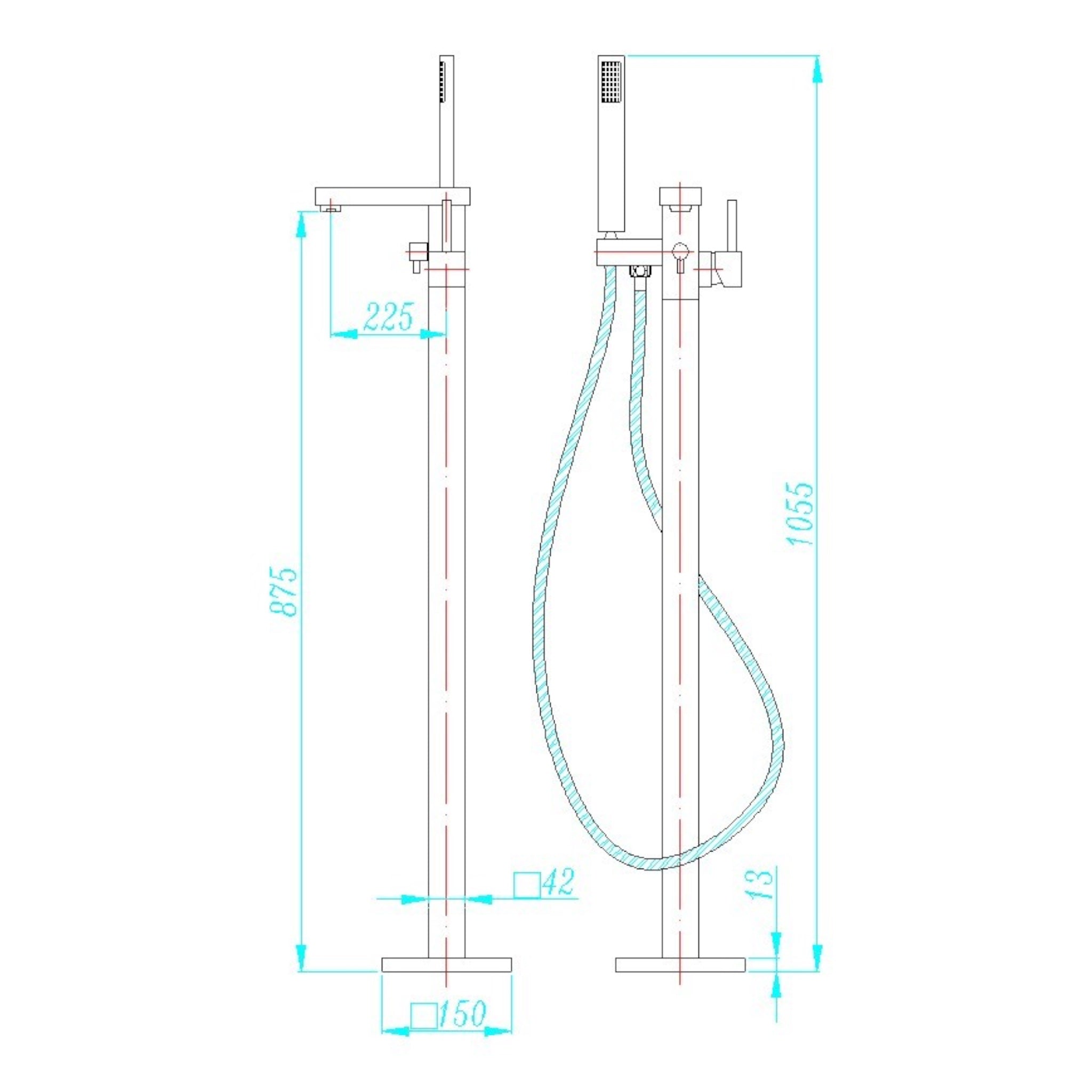 Freestanding GENT tap - chrome