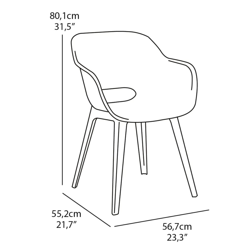 Sillas de Jardín Keter Akola 2uds Blanco