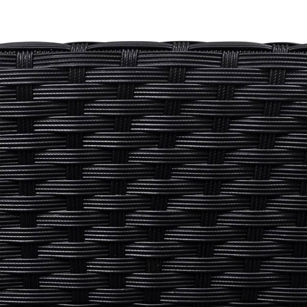 Sonnenliege Poly Rattan Schwarz